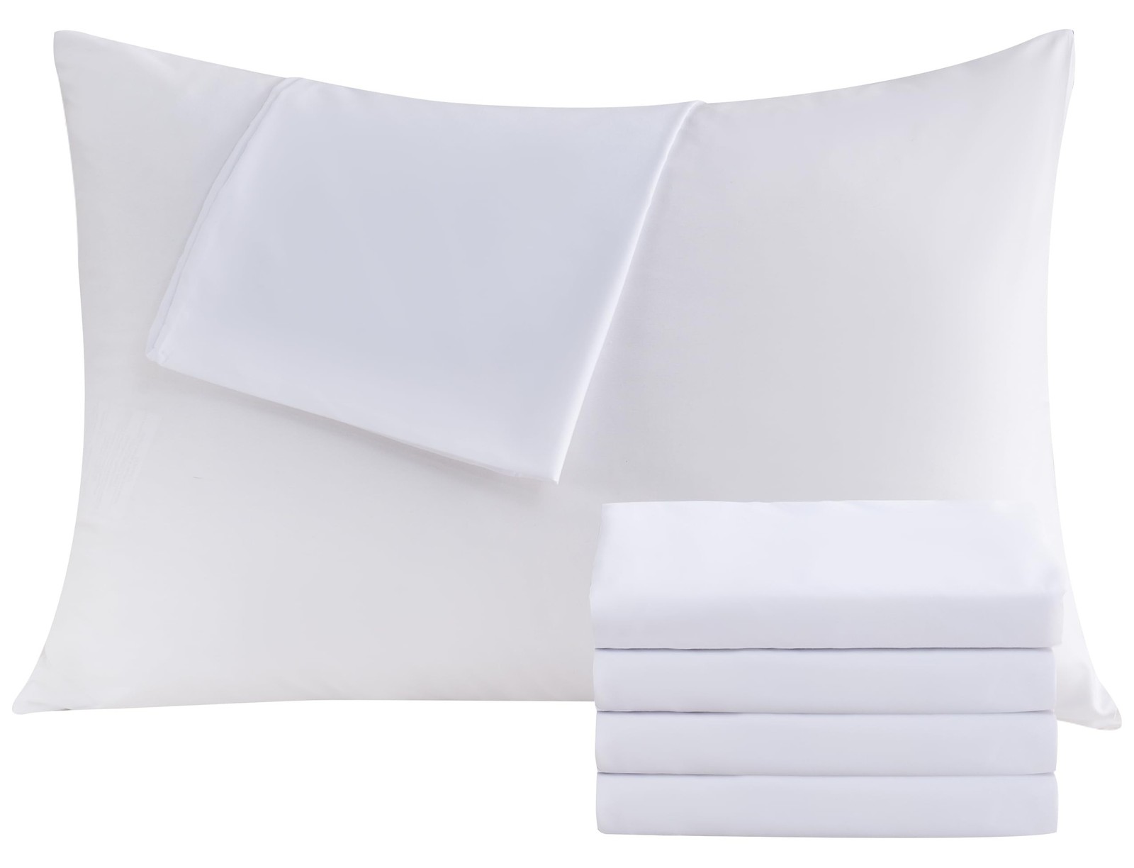 White Pillowcases Standard 4 Pack, 20×26 Pillow Cases with Envelope Closure, …