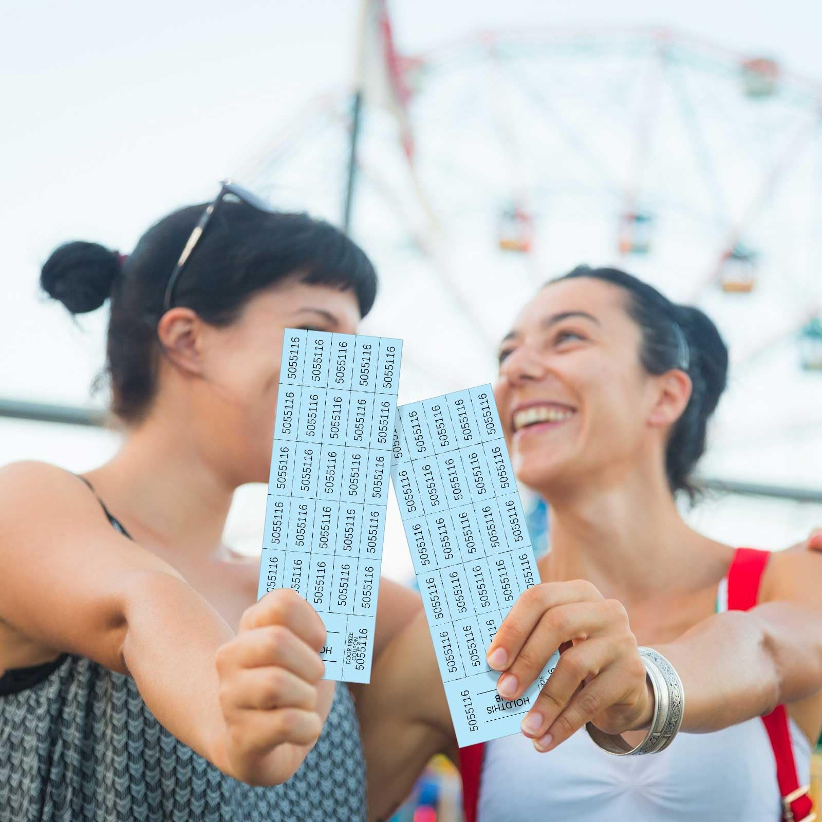 Light Blue 25 Bid Raffle Ticket Different Number Chinese Auction 504 Sheets