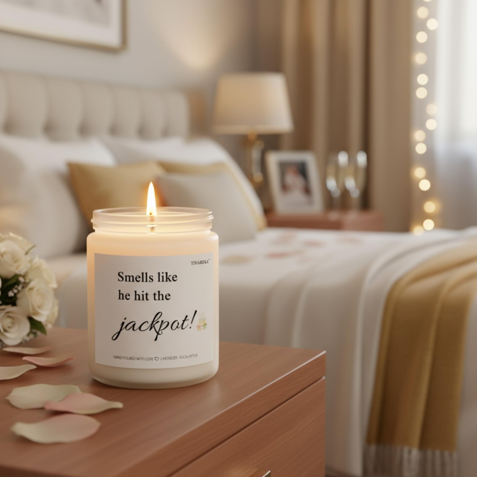 Engagement Gifts for Couples – Lavender Scented Soy Wax Candle, Romantic E
