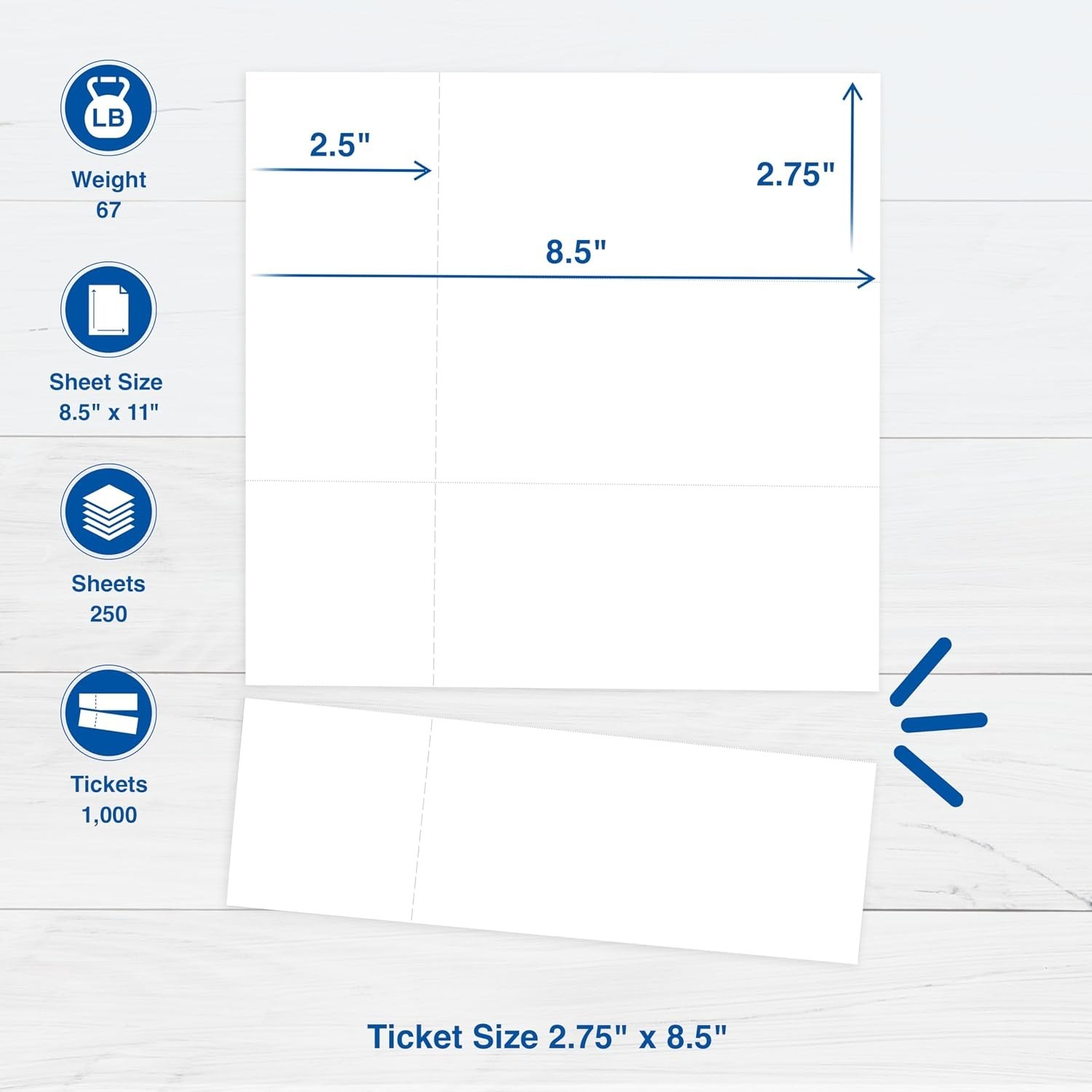 Eco-Friendly Raffle Tickets – 1000 Custom Tear-Away Stubs for Events, 250 Sheets