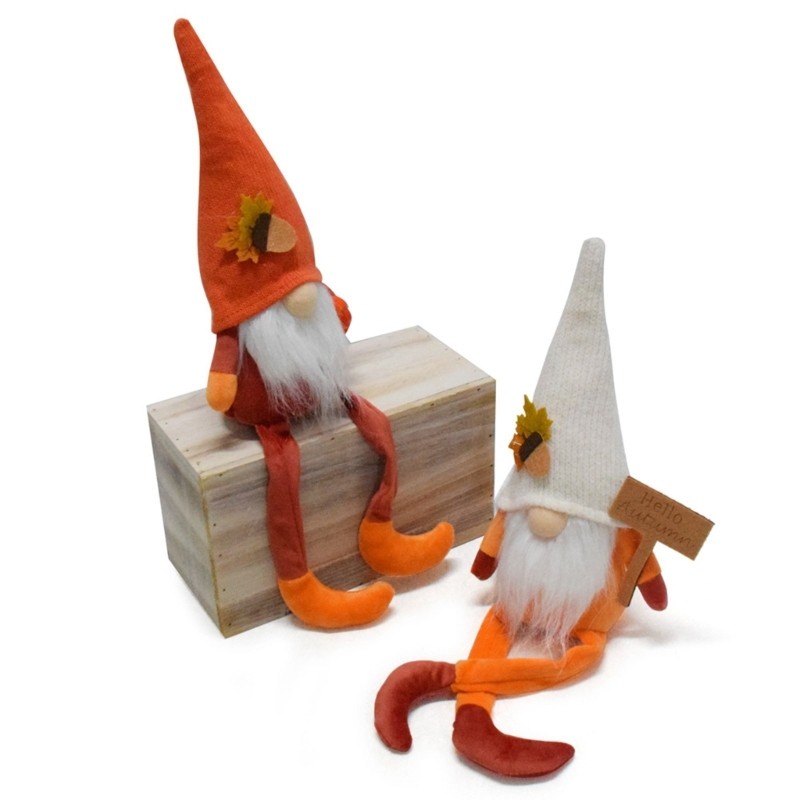 1Pair Handmade Autumn Gnomes Doll Centerpieces Thanksgiving Tabletop Decoration