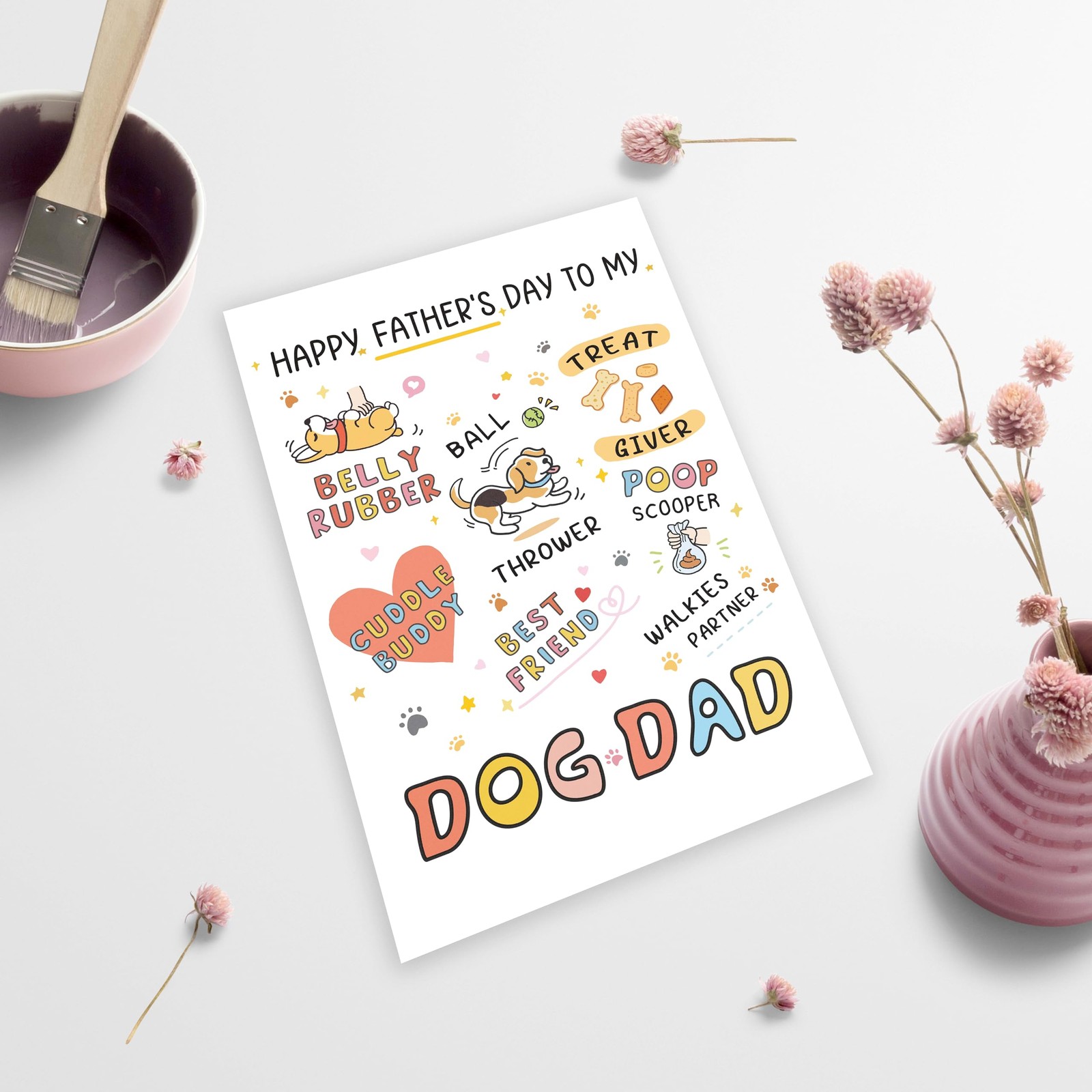 Cheeklee Cute Fathers Day Card for Dog Dad, Funny 8.1 x 5.3 inches, Dad