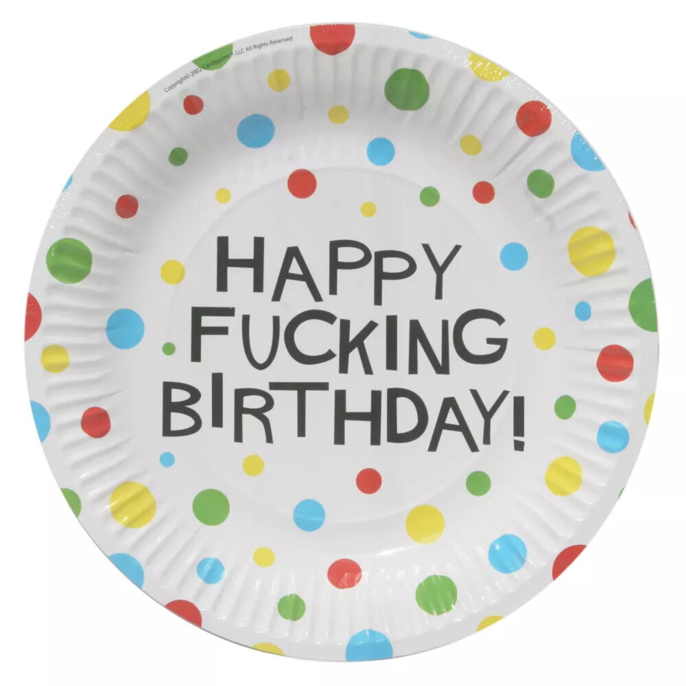 Happy F*cking Birthday X-Rated Party 7″ Dessert Plates and Napkins Set