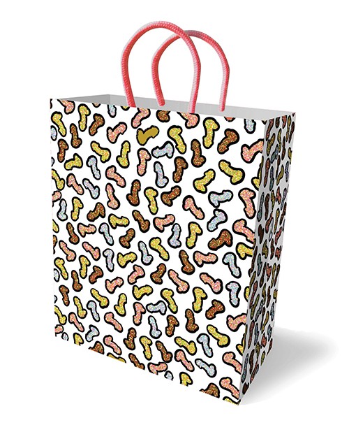 Glitterati Medium Penis Party Gift Bag Metallic Foil Stamped Elegant Bride Gift