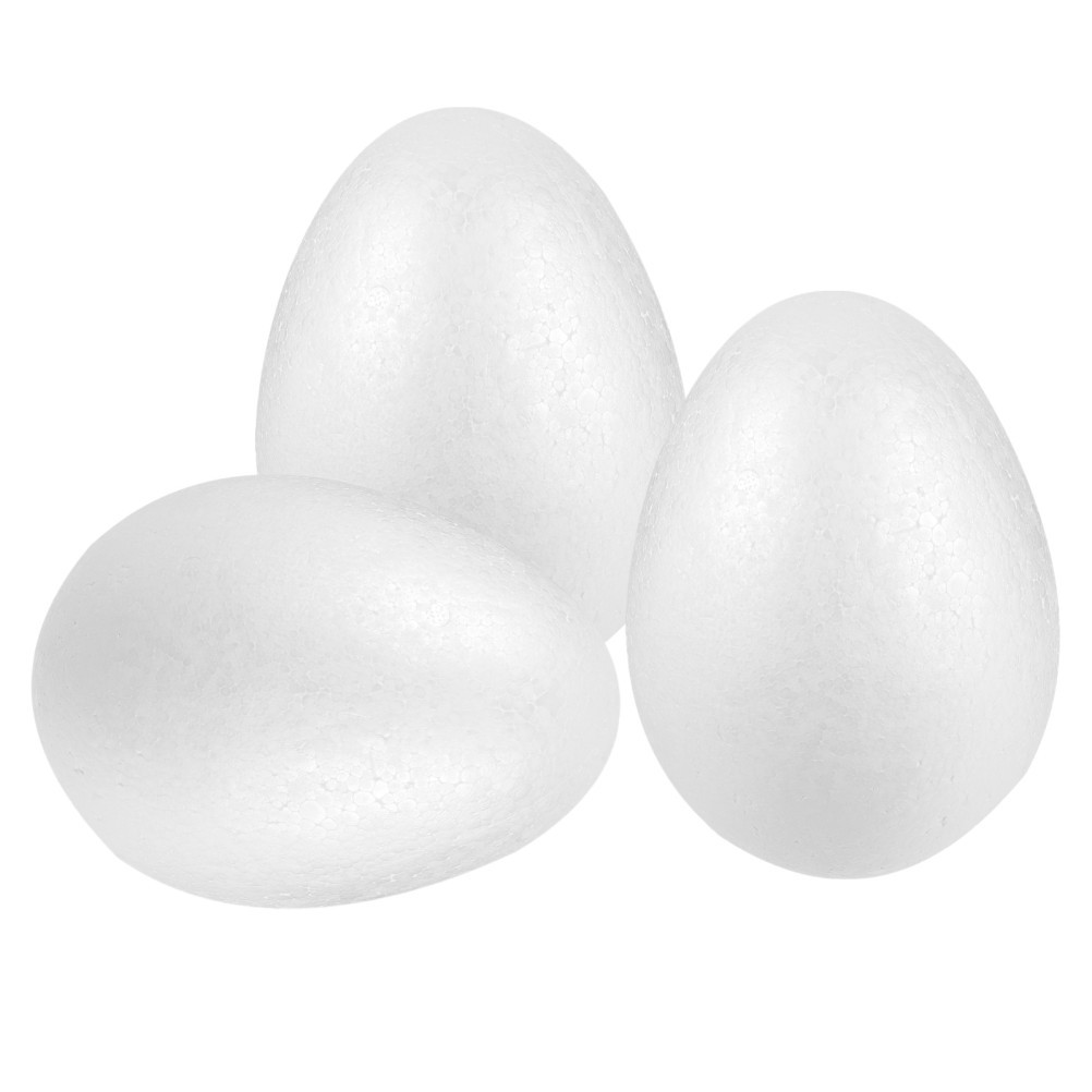3Pcs Reusable White Foam Eggs for Easter DIY Crafts Painting Kids Decoration