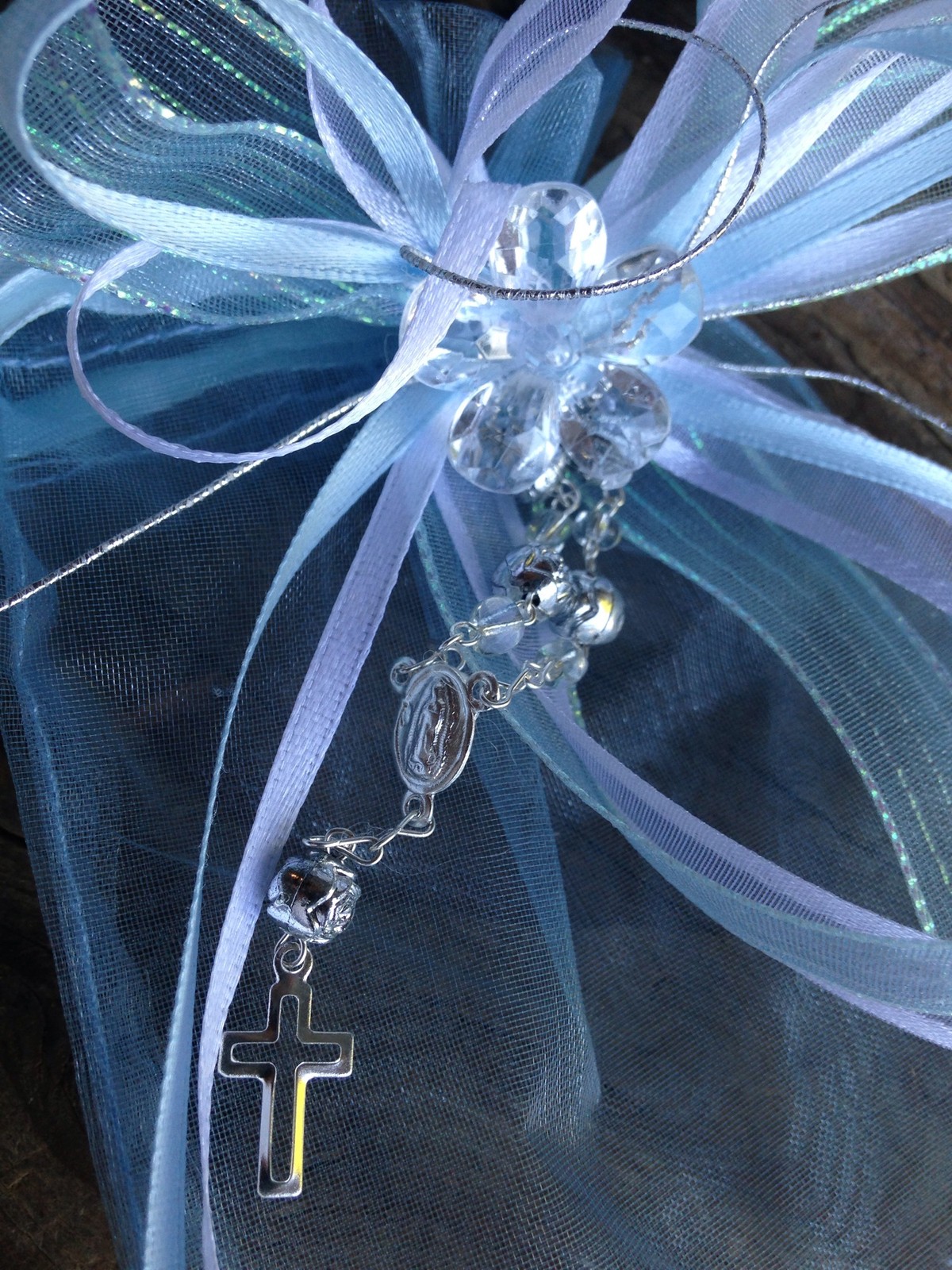 12 Pc Blue Baptism Favors/ Recuerdos De Bautizo En Repujado/ Prayer Book