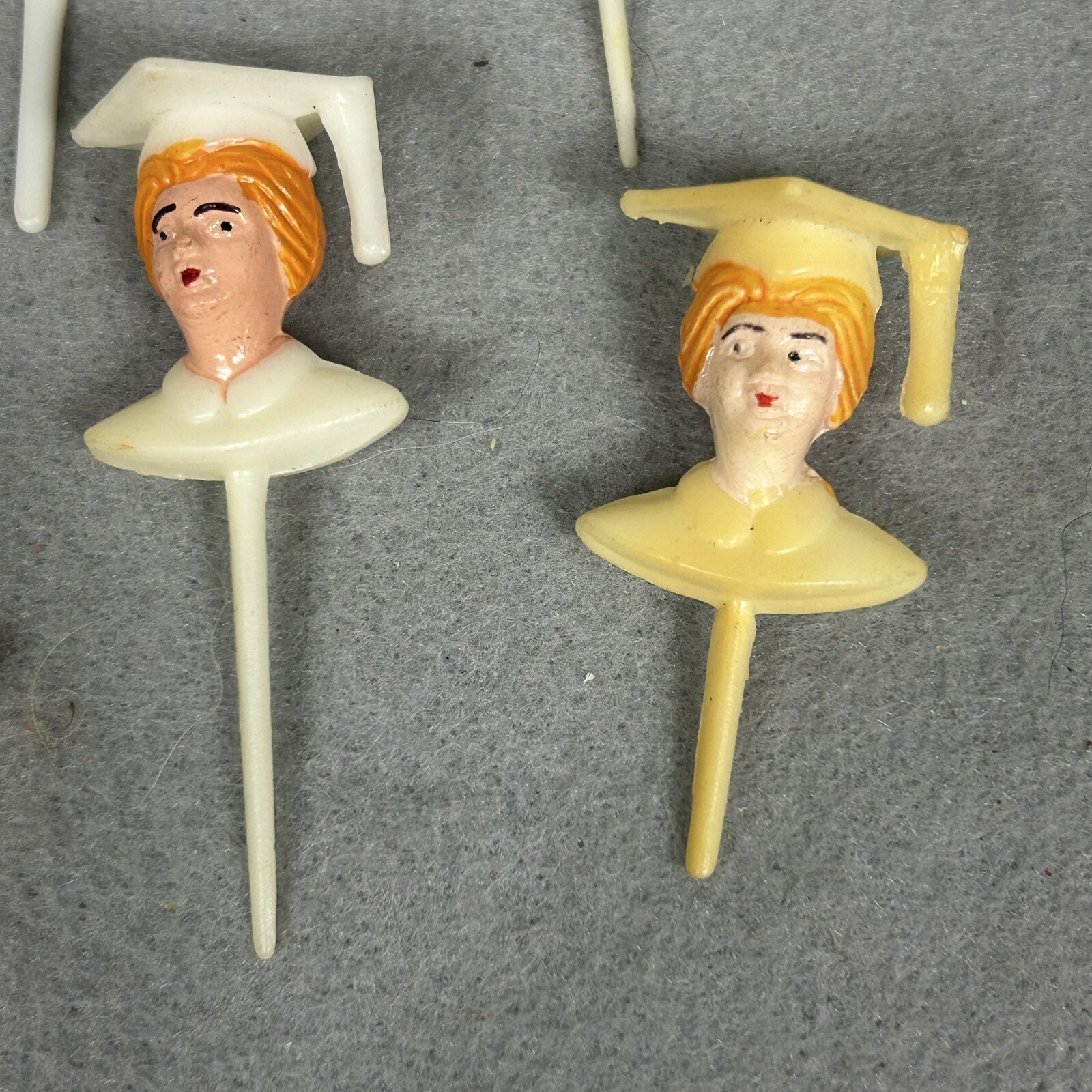 Lot of 7 Vintage Graduation Cupcake Picks Cake Toppers Boy Girl