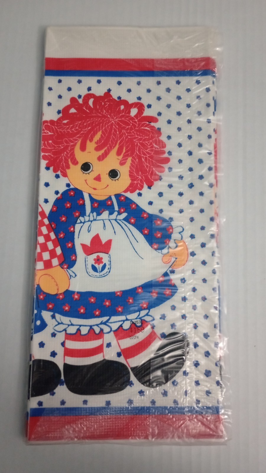 Hallmark Ambassador Raggedy Ann & Andy Vintage 1974 Paper Tablecloth 60″ X 102″