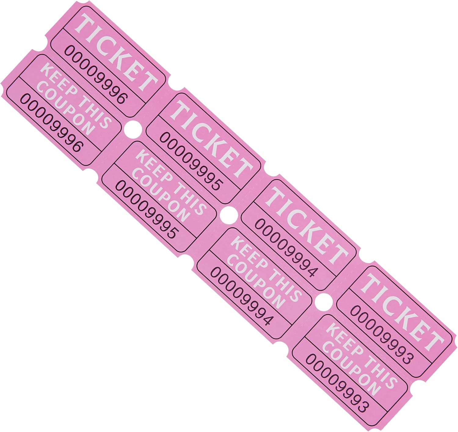 Double Raffle Tickets 100 Pack, Pink Diaper Tickets Sheets 2 x 2 in for Fundr…