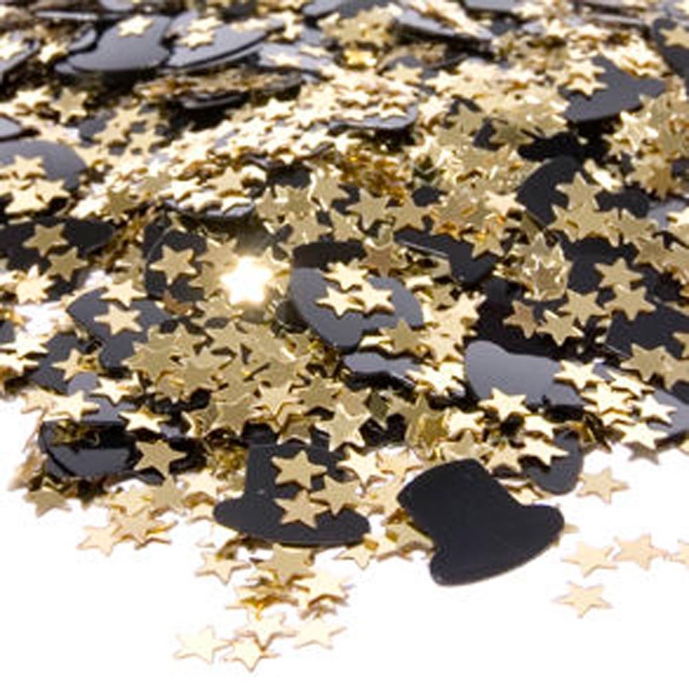 4 Sealed Gold Metallic Confetti Stars .5 oz Bag Wedding Scrap Book Party Decor