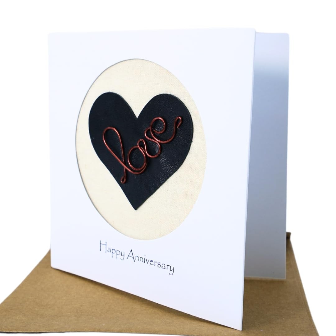 Camellia Bees 8th Wedding Anniversary Card for Wife 5.5 x inch, Bronze