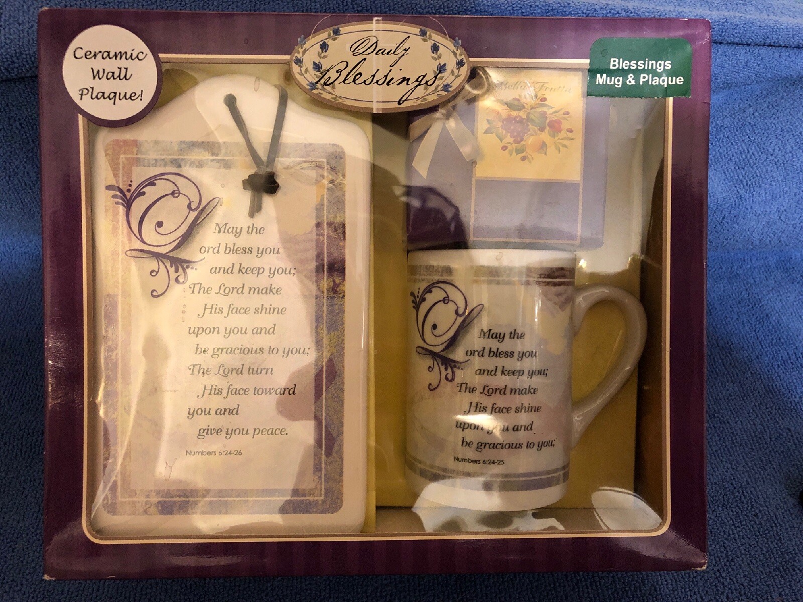 Daily Blessing and Plaque Gift Set with Ceramic Mug