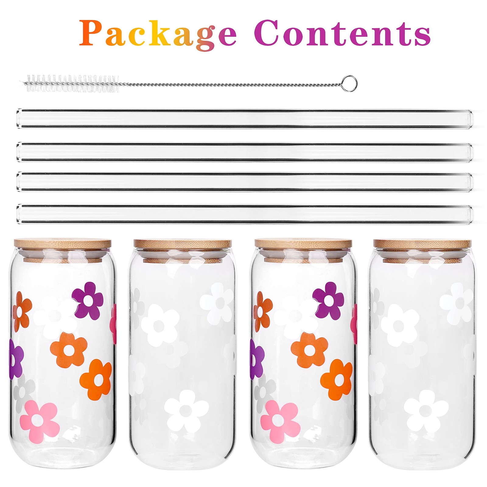 Mason Life Glass Cups with Lids and Straws, 18OZ Iced Coffee Cups with Lids, …