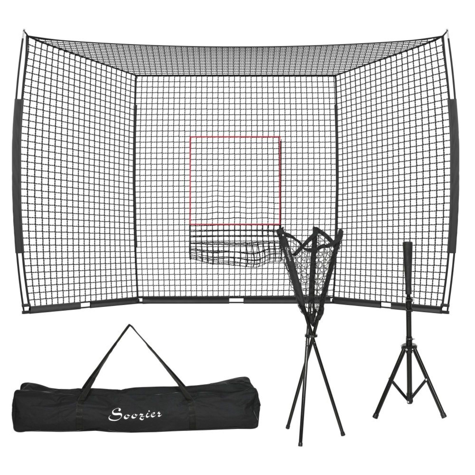 Soozier 17’x5.5′ Baseball Net Strike Zone Tee Caddy Carry Bag Portable
