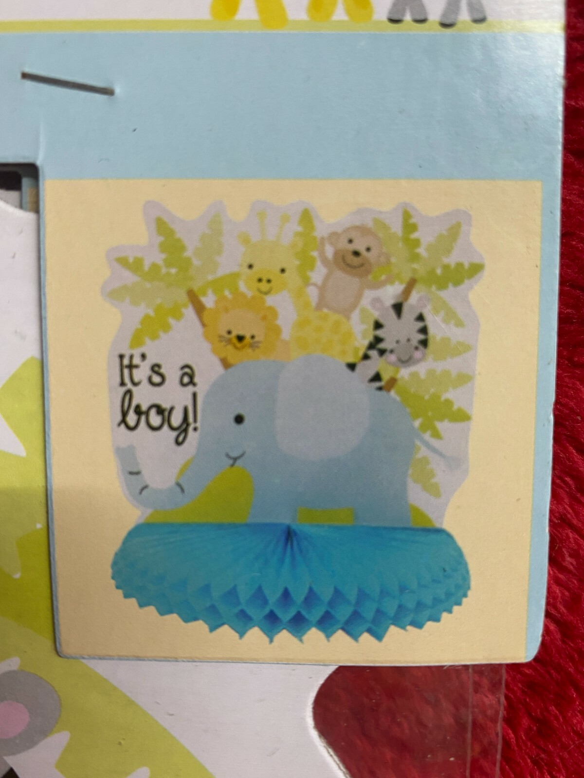 NIP Jungle Baby It’s A Boy Table Decoration Centerpiece