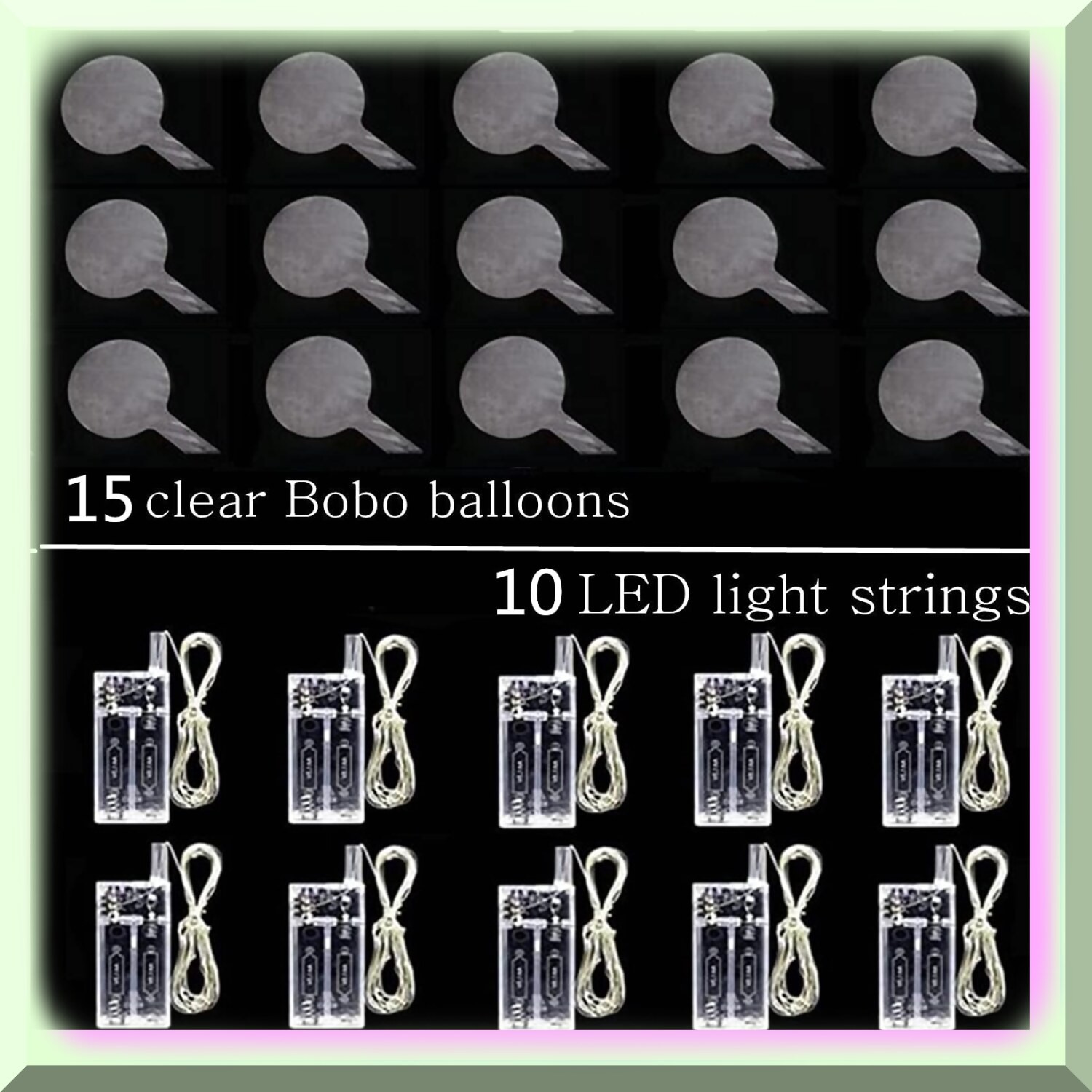 Glow Bubble Balloons 10 Pack 20 Inches