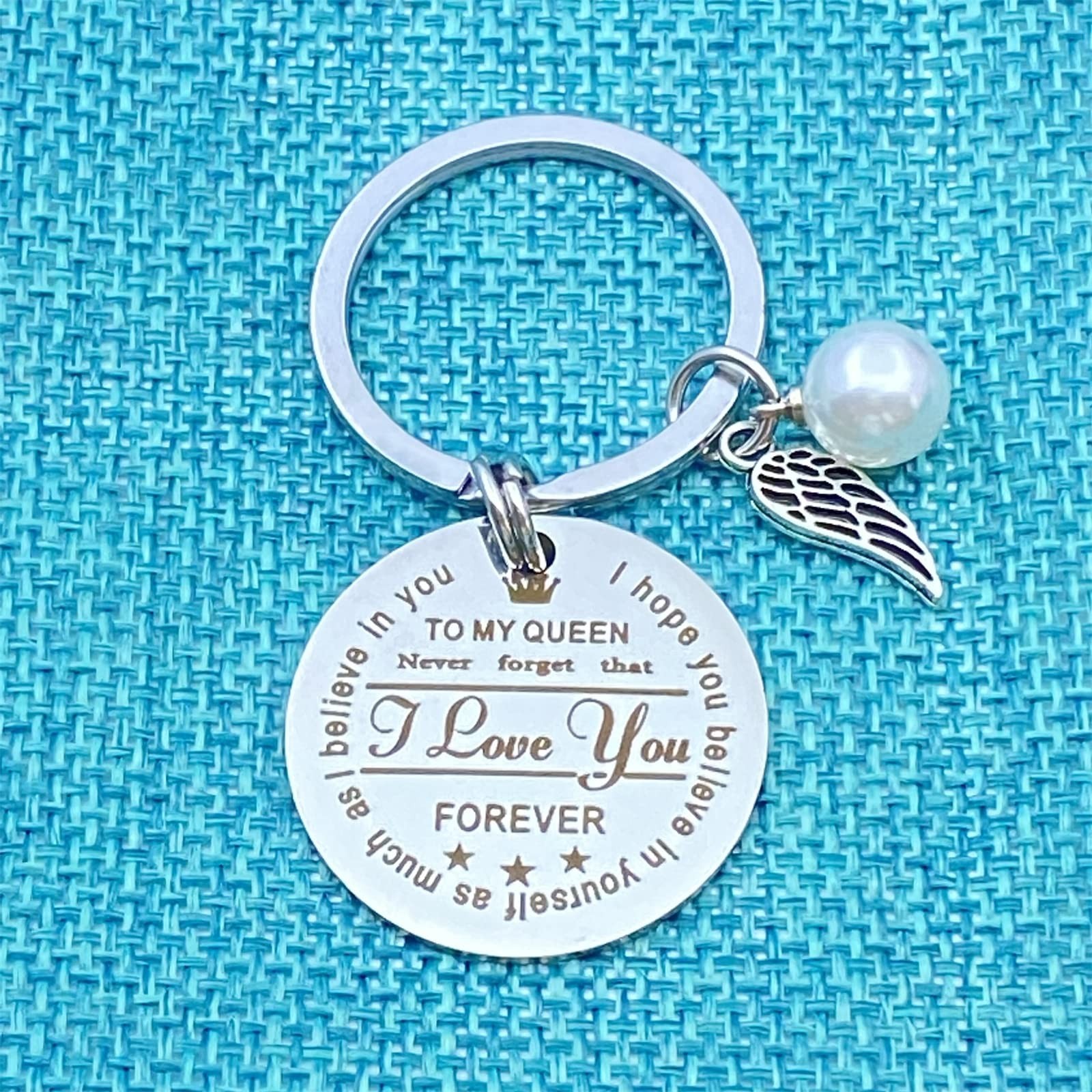 To My Queen Keychain Couple Gifts for Her Women Birthday Keyring Gifts for Wi…