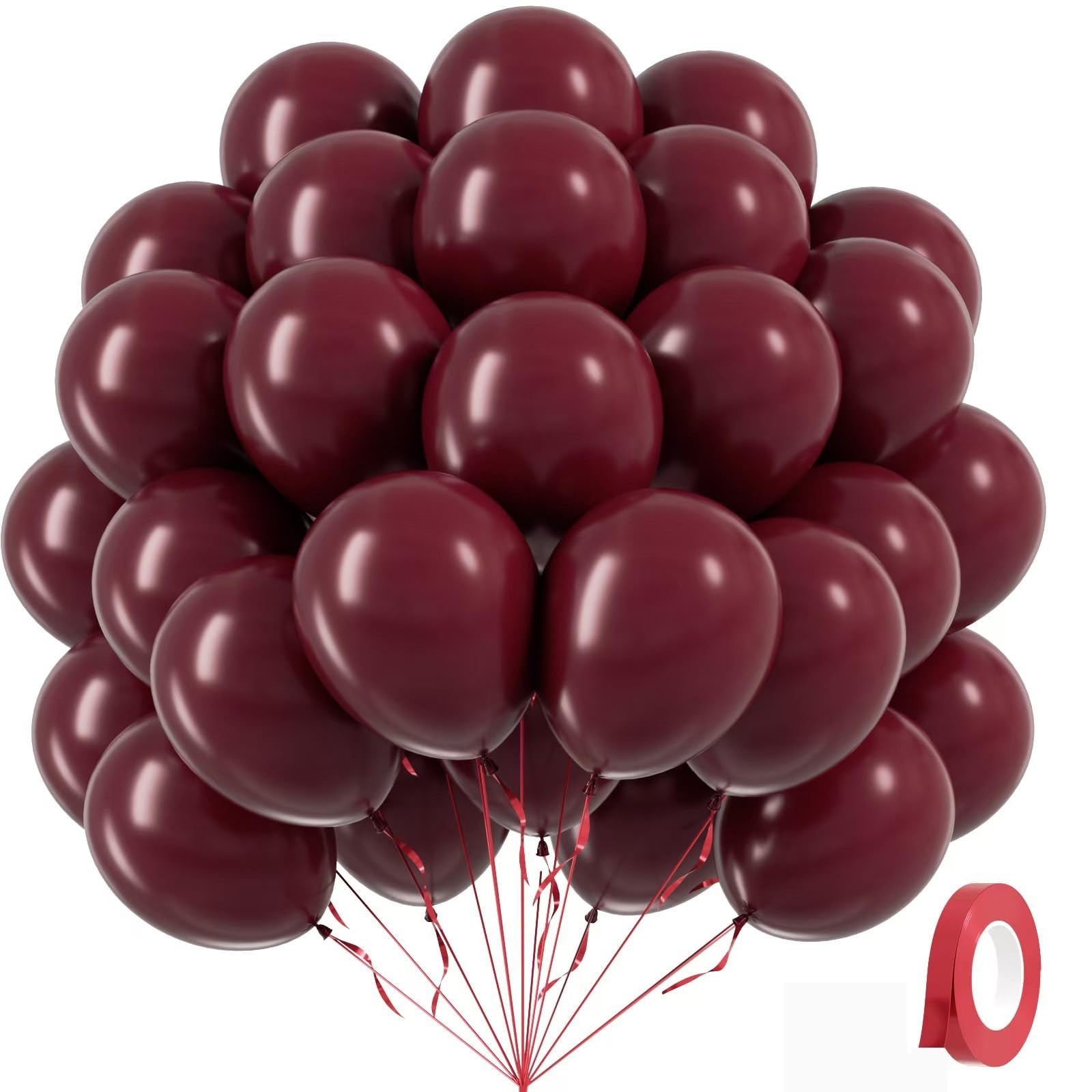 Burgundy Balloons 12 inch, Maroon Balloons 50pcs Party Balloons for Birthday …