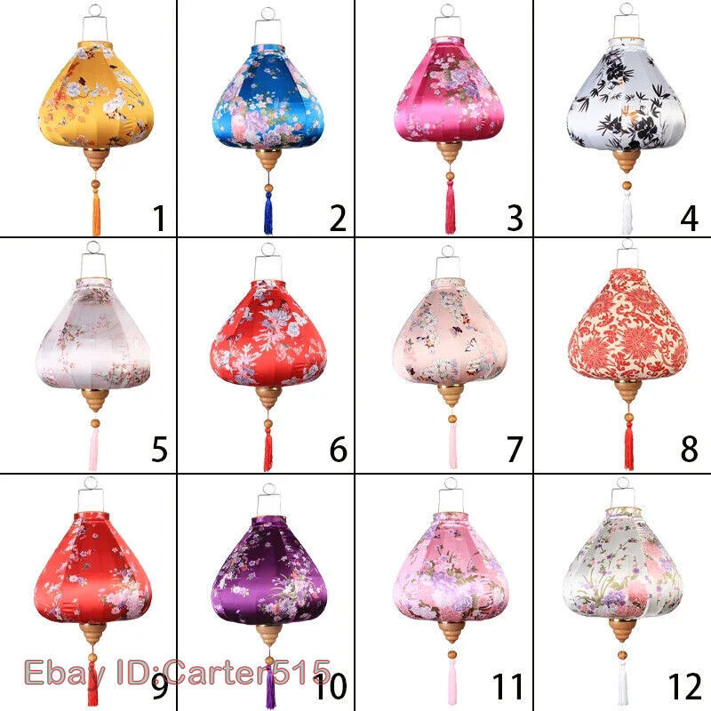 Chinese Lantern Traditional Silk Lantern Balcony Party New Year Hanging Lanterns