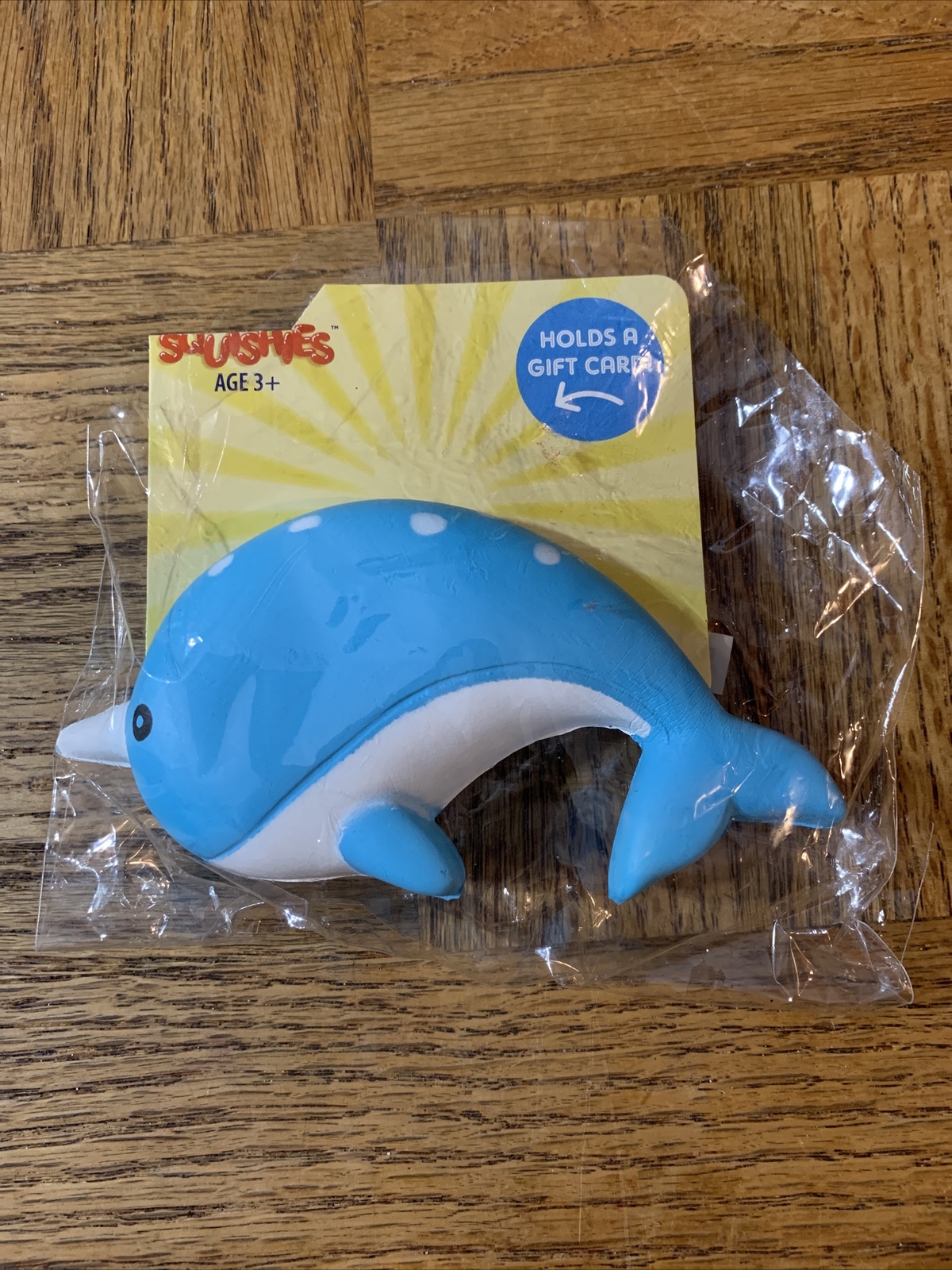 Squishies Soft 4.5″ Blue Narwhal Any Occasion Gift Card Holder