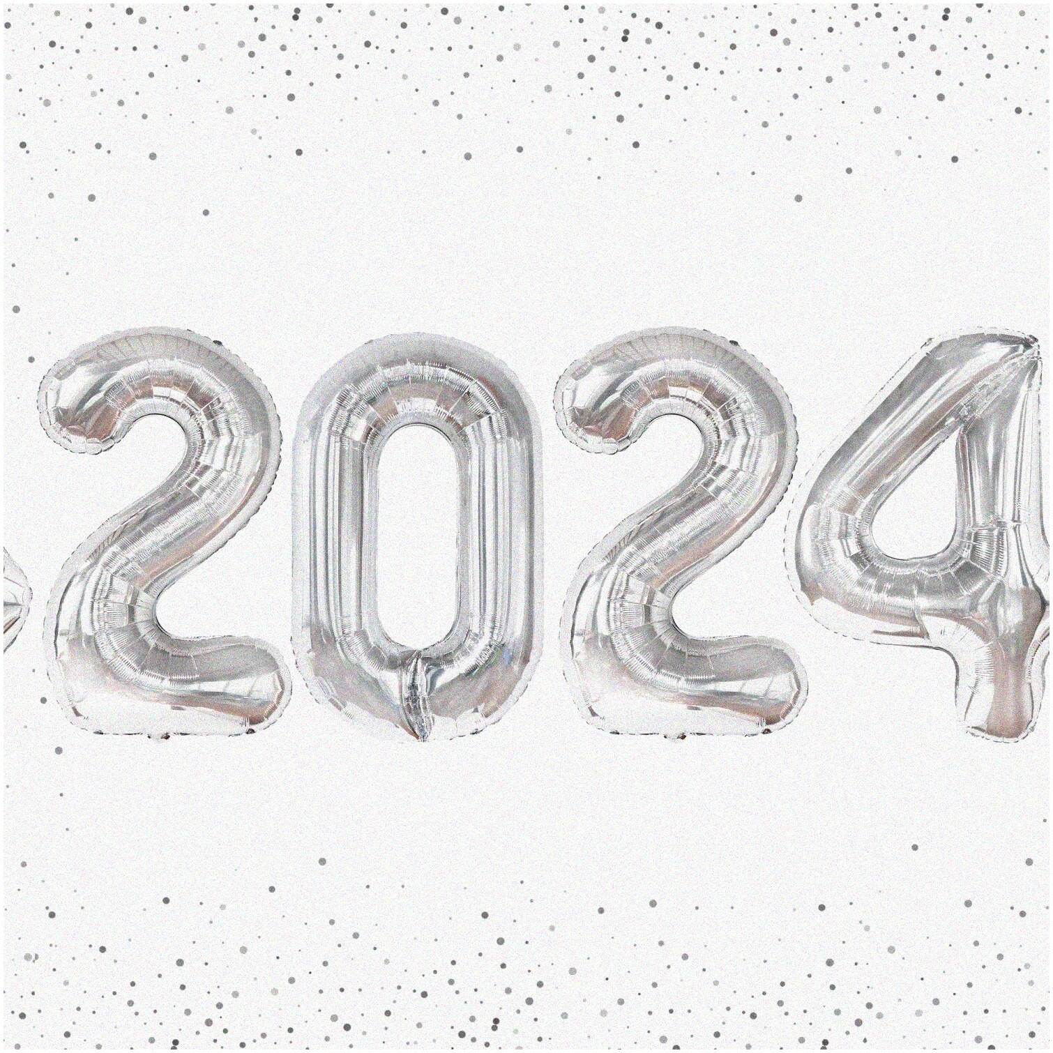 Silver 2024 Celebration Balloon Set 42 Inch