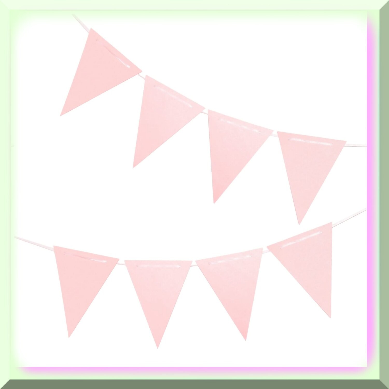Pink Double-Sided Triangle Banner with 30 Flags