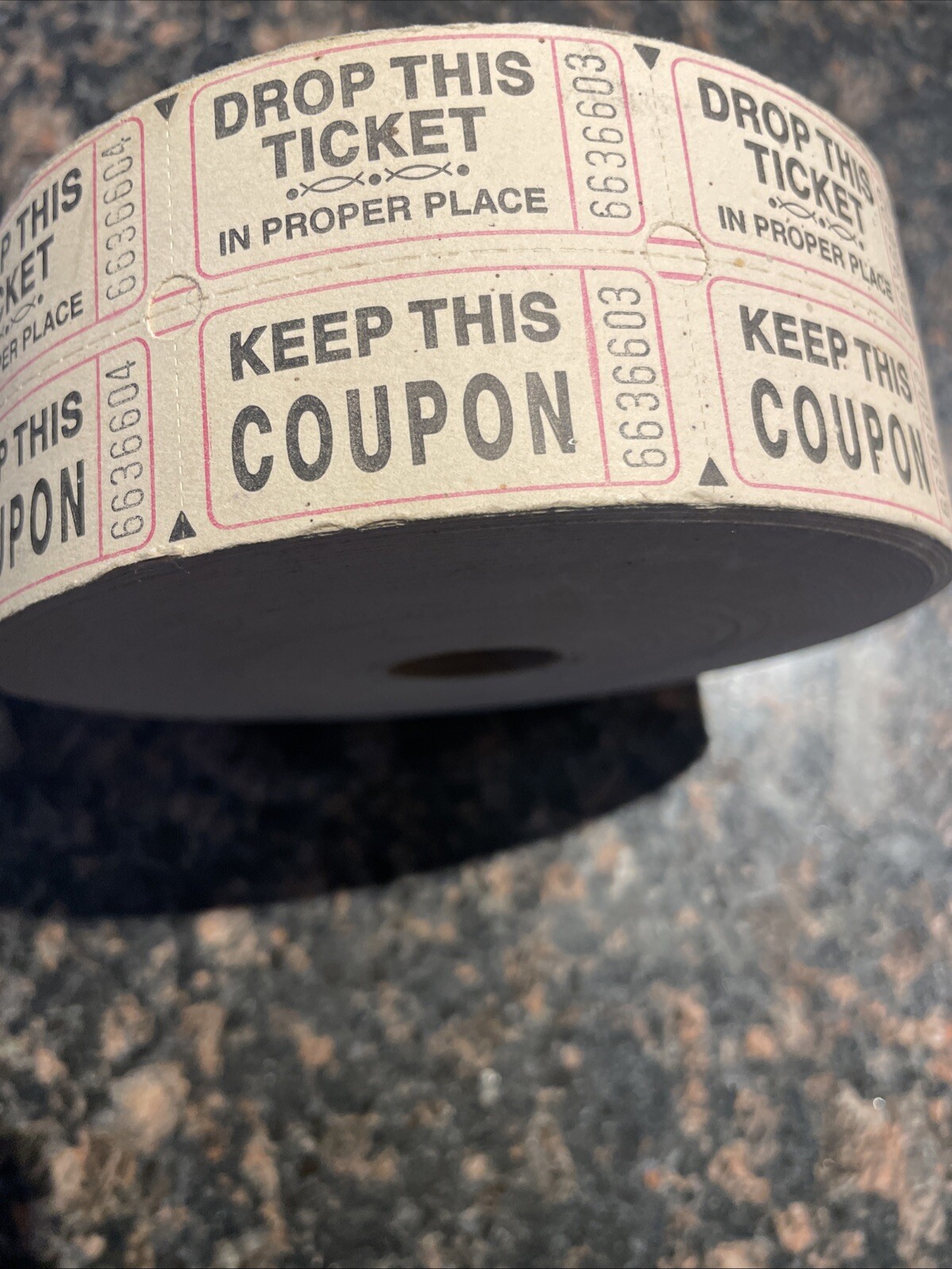 Raffle Tickets Roll of 2000 Double Stub Keep This Coupon