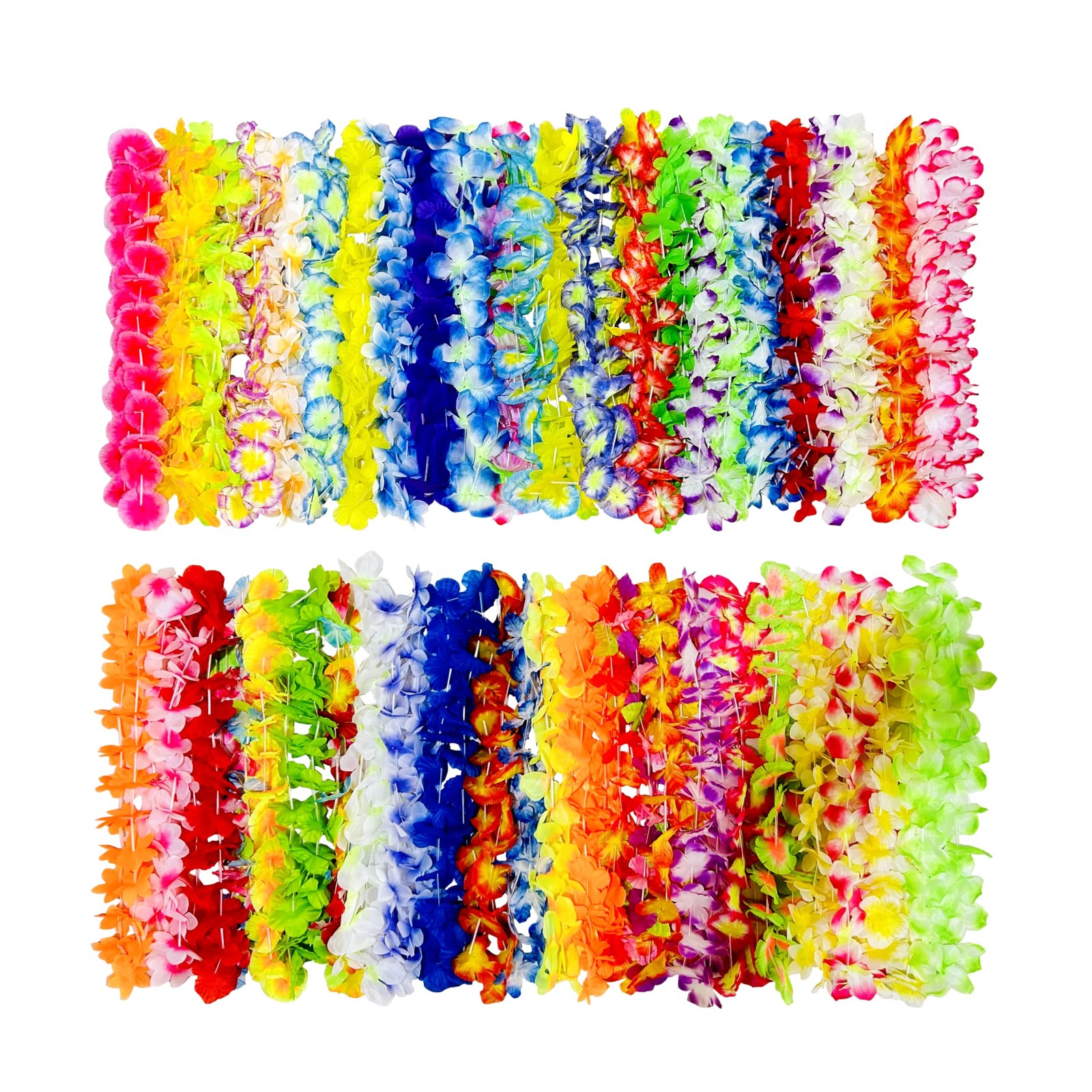 GoodUping 50 PCS Hawaiian Leis, Perfect Luau Party Supplies 50PCS, Multicolor
