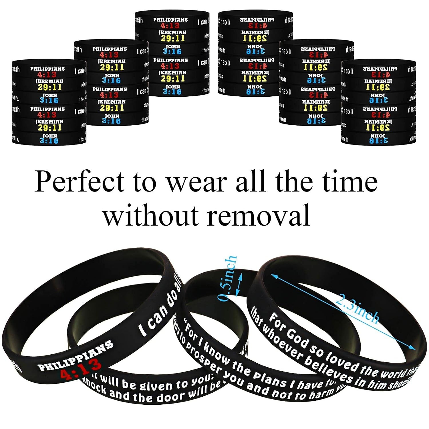 Bible Verse Silicone Wristbands Inspirational Religious Rubber Bracelets