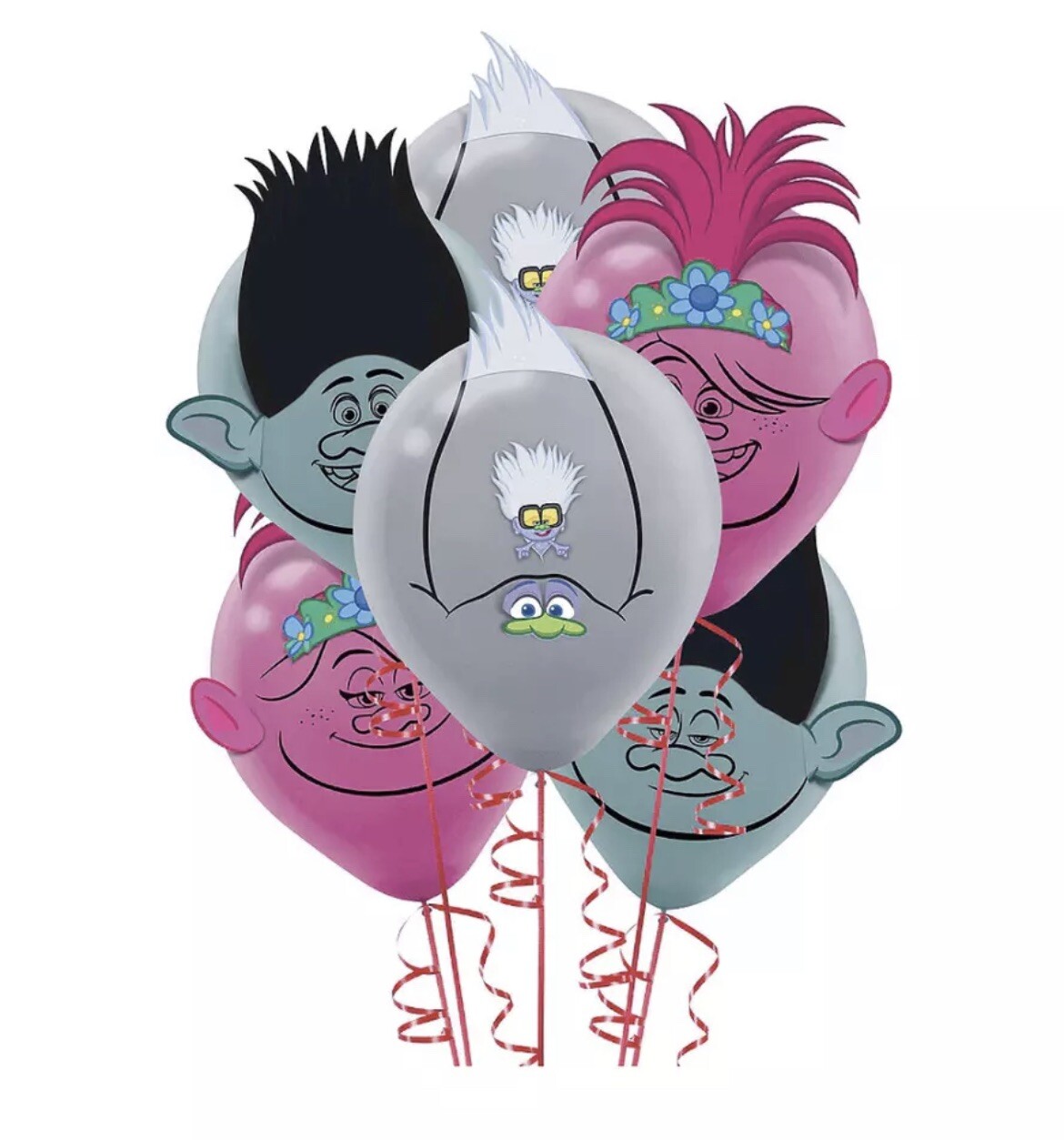 Trolls World Tour 12” Balloon Kit With Add On Adhesive | Pack of 6