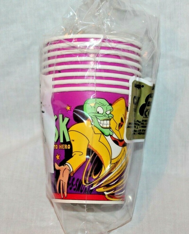NEW IN PACKAGE 1995 VINTAGE THE MASK 7 OZ CUPS CHILDS PARTY SUPPLIES