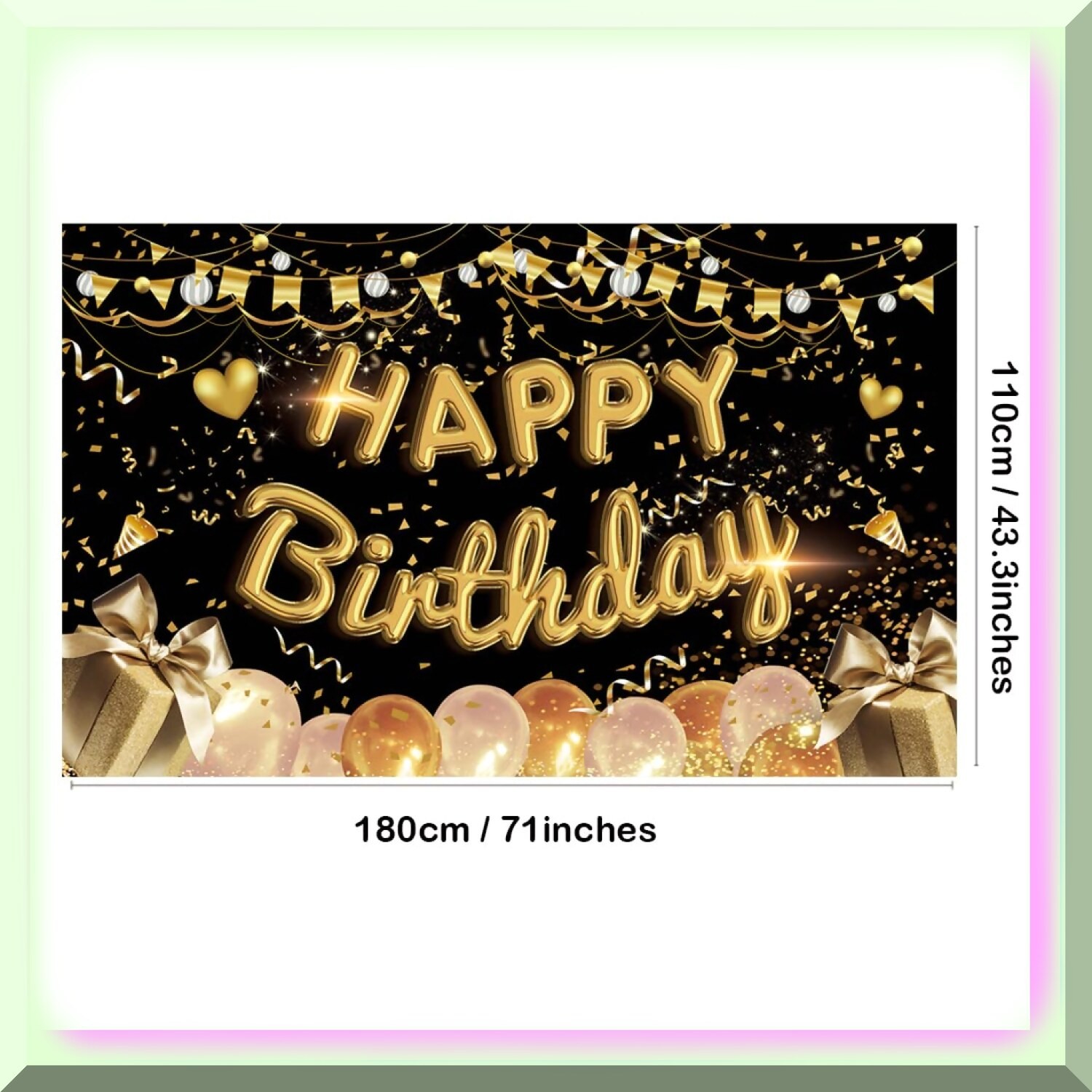 Golden Celebration Backdrop for Birthday and Anniversary