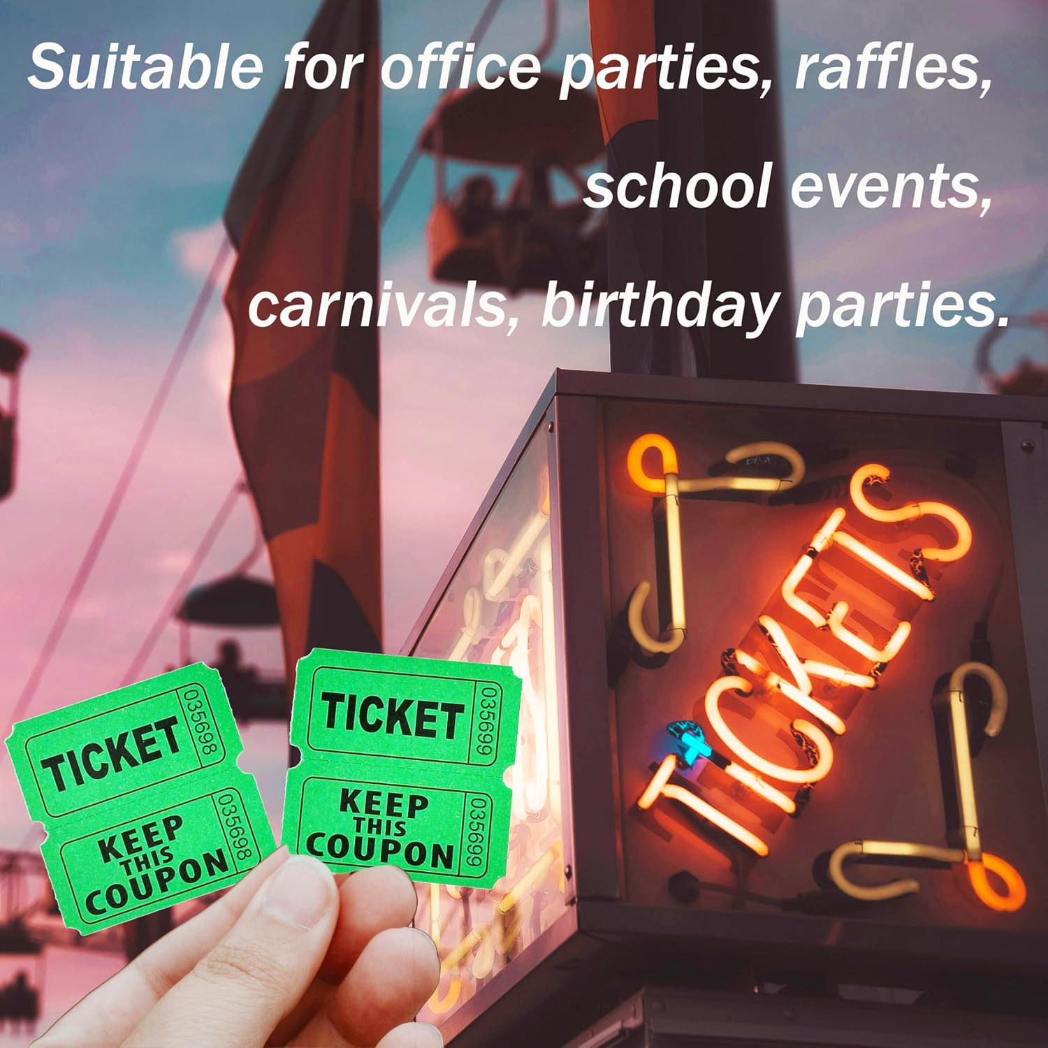 Homrelaxy 2000 Pcs 1000 Pairs Raffle Tickets, 50/50 Double Raffle Tickets, 250