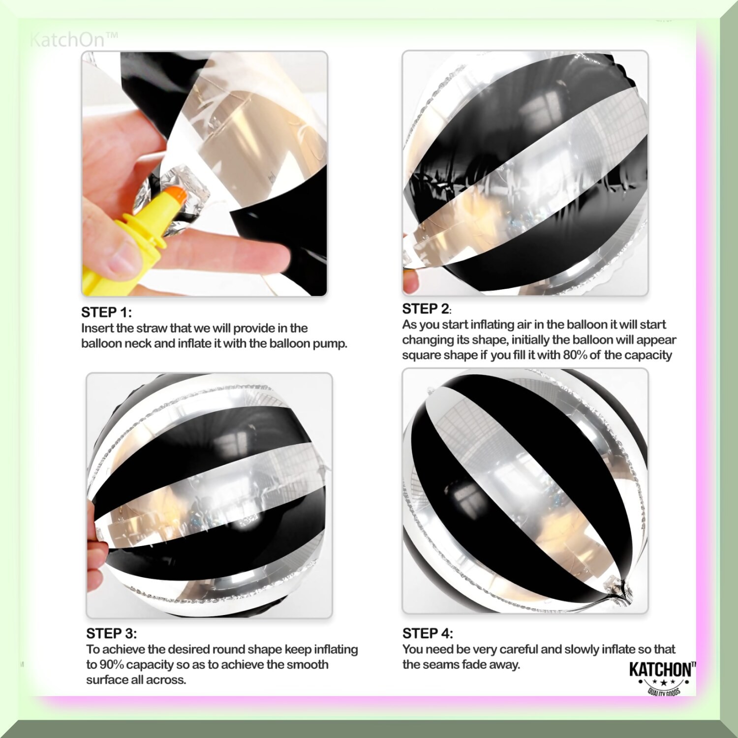 Silver Black and Silver 4D Balloon Set with Large Foil Balloons