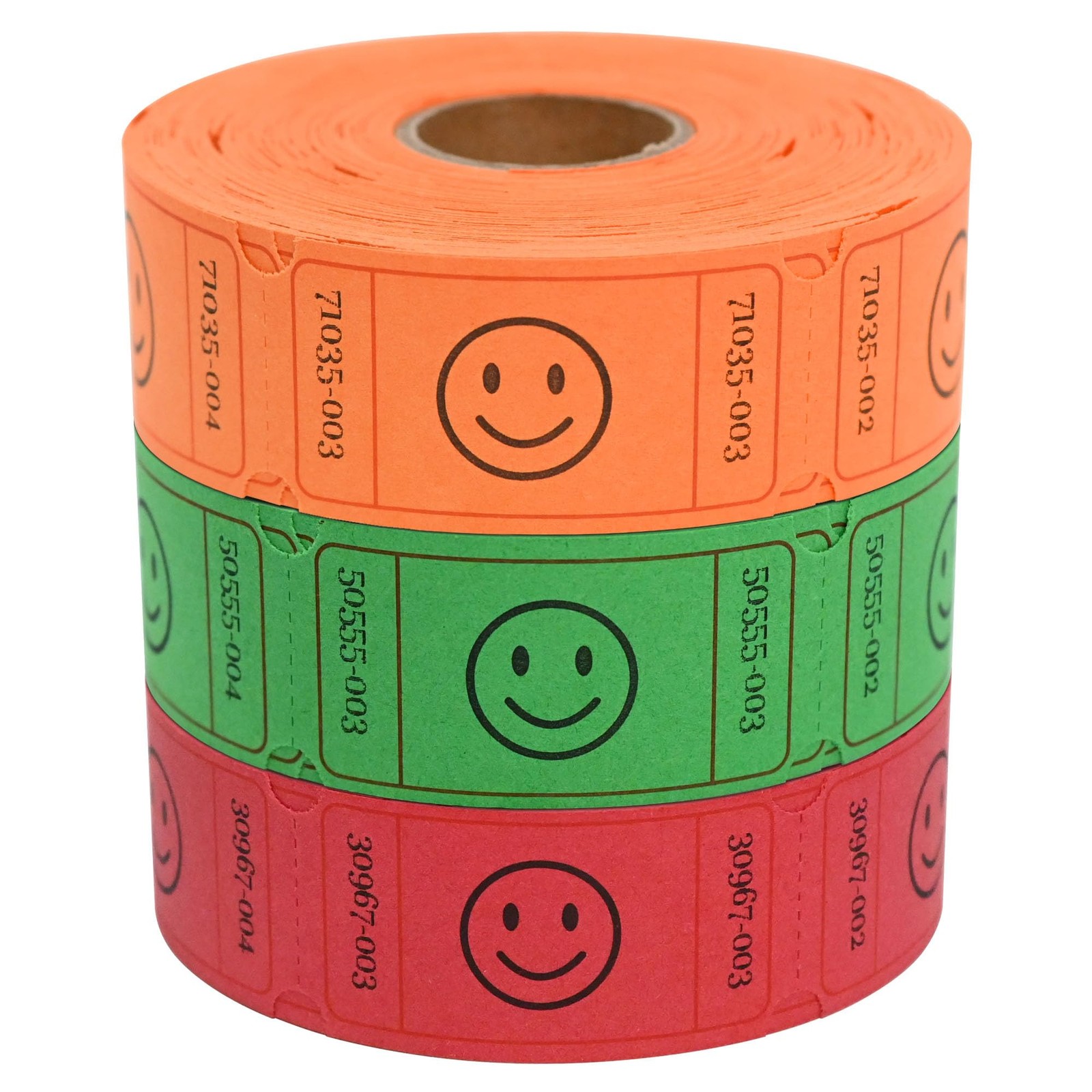 Red, Orange & Green 1500 Smile Raffle Ticket Rolls 1×2 Inch