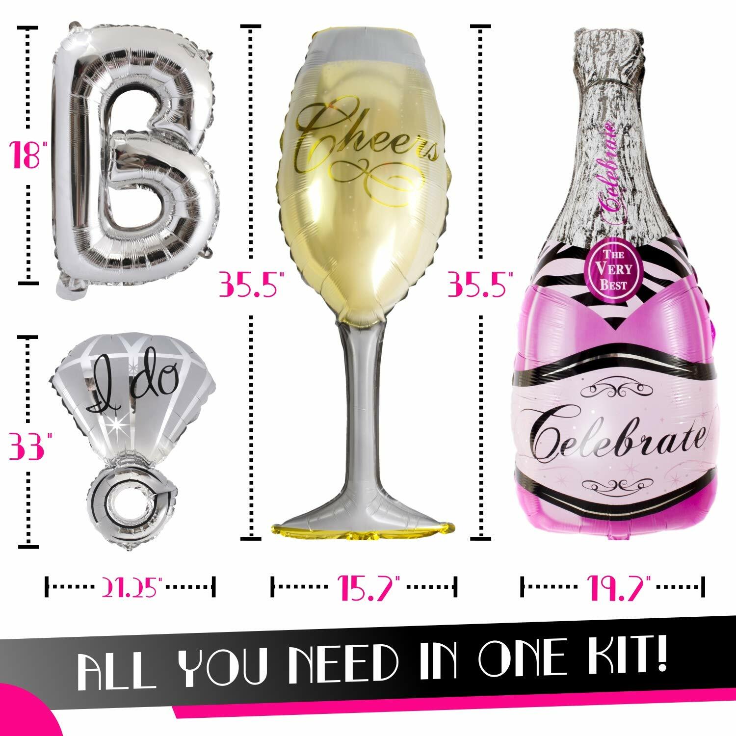 Bachelorette Party Decorations Kit Bridal Shower Games Sash Veil Balloons