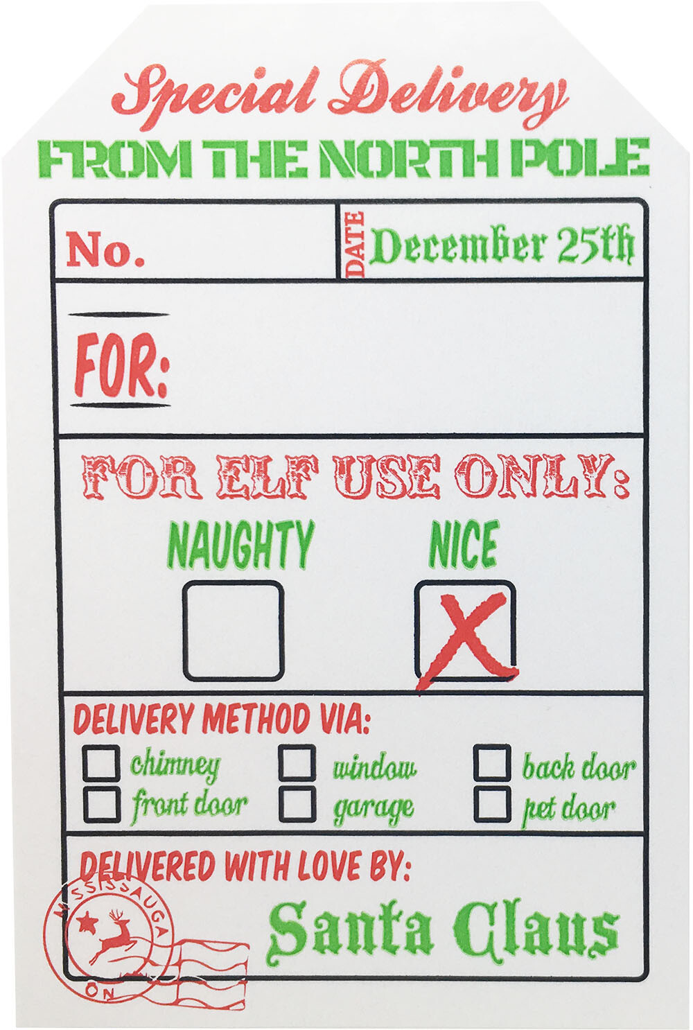 White Christmas North Pole Vintage Gift Tags, 2 x 3 Inches, 100 Pack 4 Designs