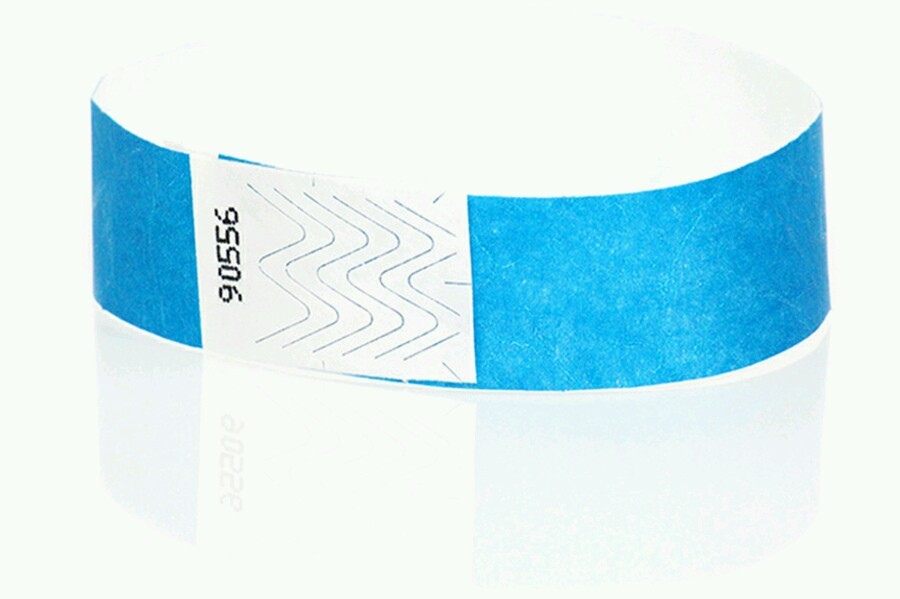 10,000 3/4″ NEON BLUE TYVEK WRISTBANDS, NEON BLUE PAPER WRISTBANDS, ARM BANDS