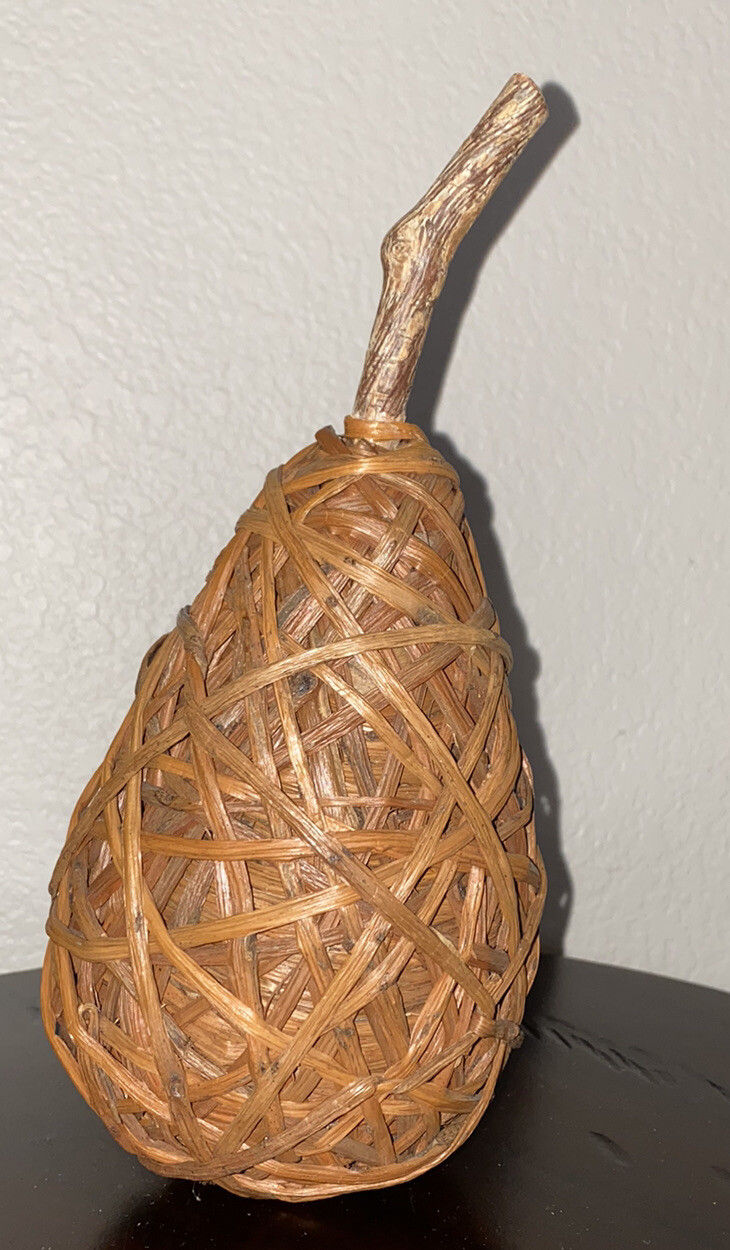 Natural Woven Twig Pear Home Decor 9 Inch