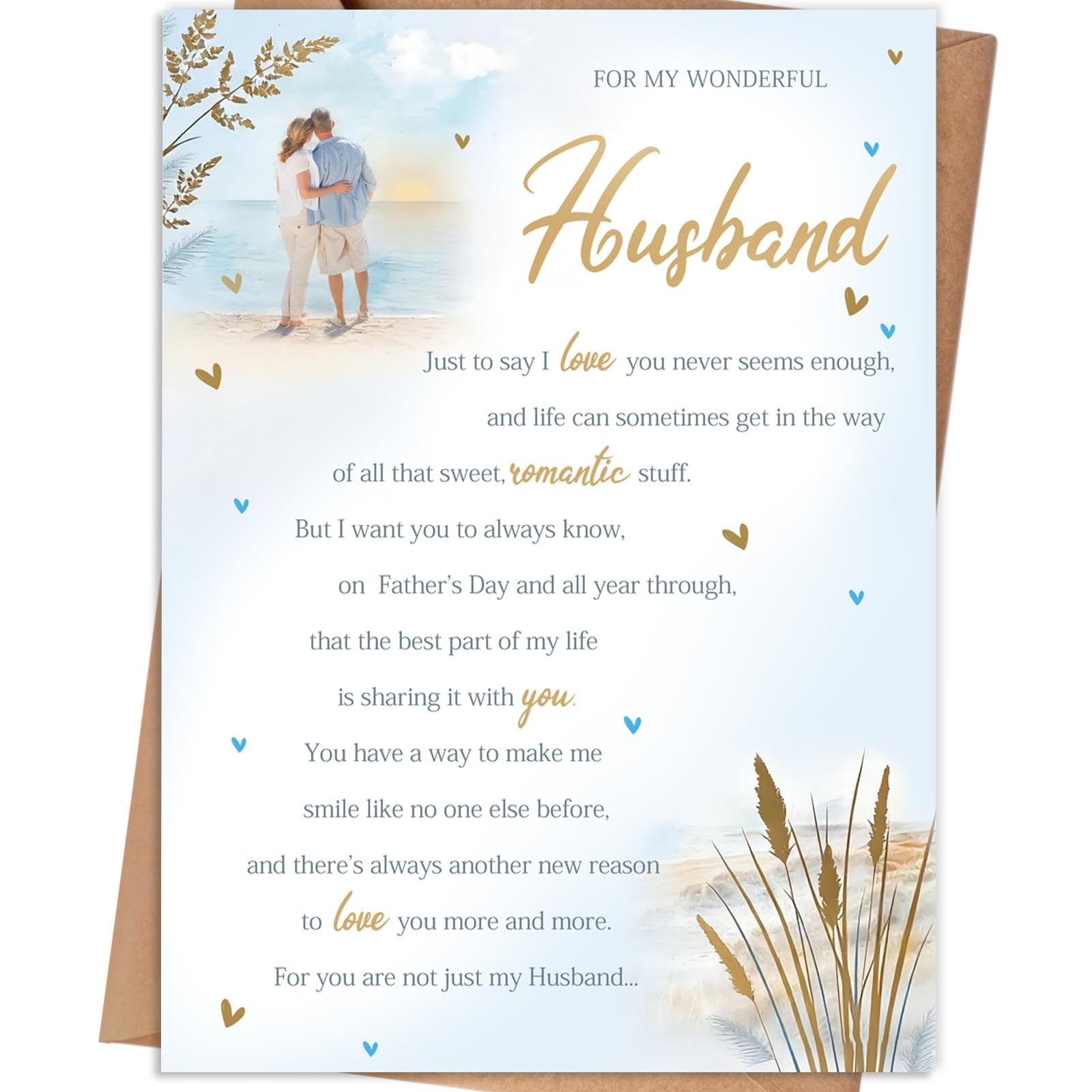 HEJOYN Father’s Day Card for Husband, Fathers 7×5 inches, QQ-299