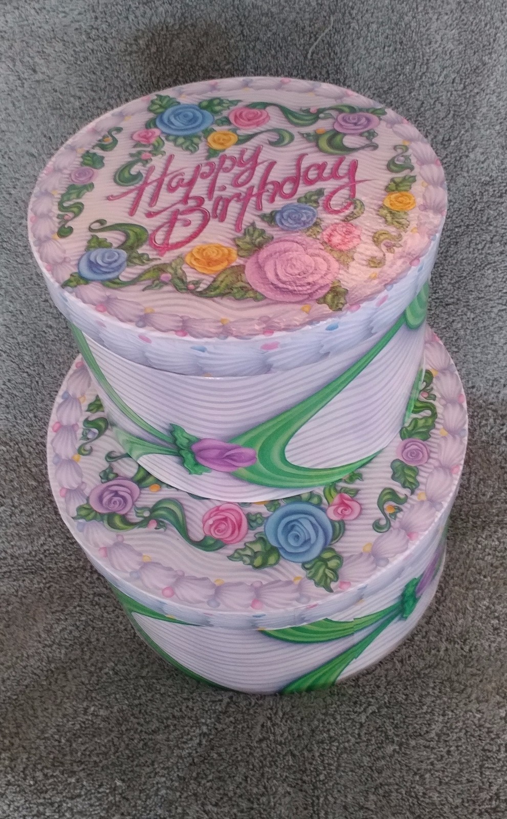 Happy Birthday Gift Money Hat Box Set of 2 Boxes NEW Hard to Find Unusual