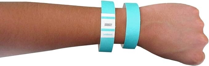 Goldistock 3/4″ Tyvek Wristbands 200 Count, Vibrant Aqua , Made In USA