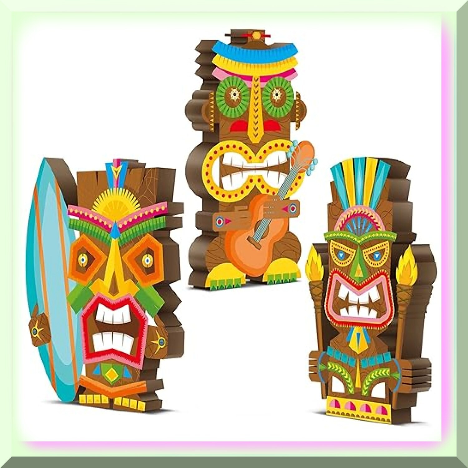 Colorful Wooden Signs for Tropical Luau Party