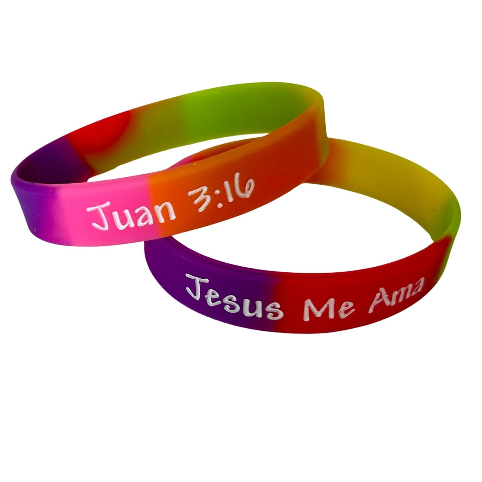 50-Pack Spanish Christian Bracelets – “Jesús Me Ama” Juan 3:16 Silicone Wristban