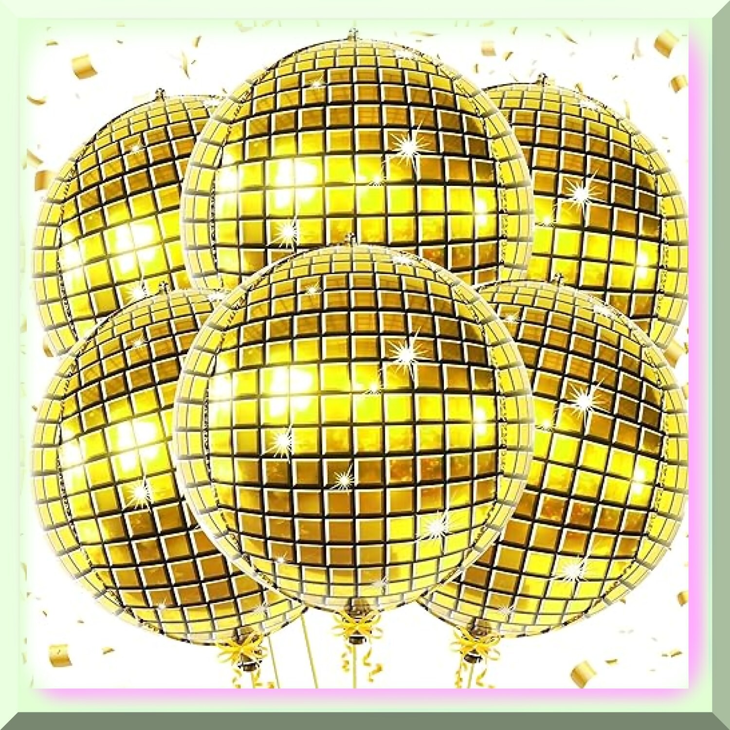 Gold 22-Inch Disco Balloons Pack of 6