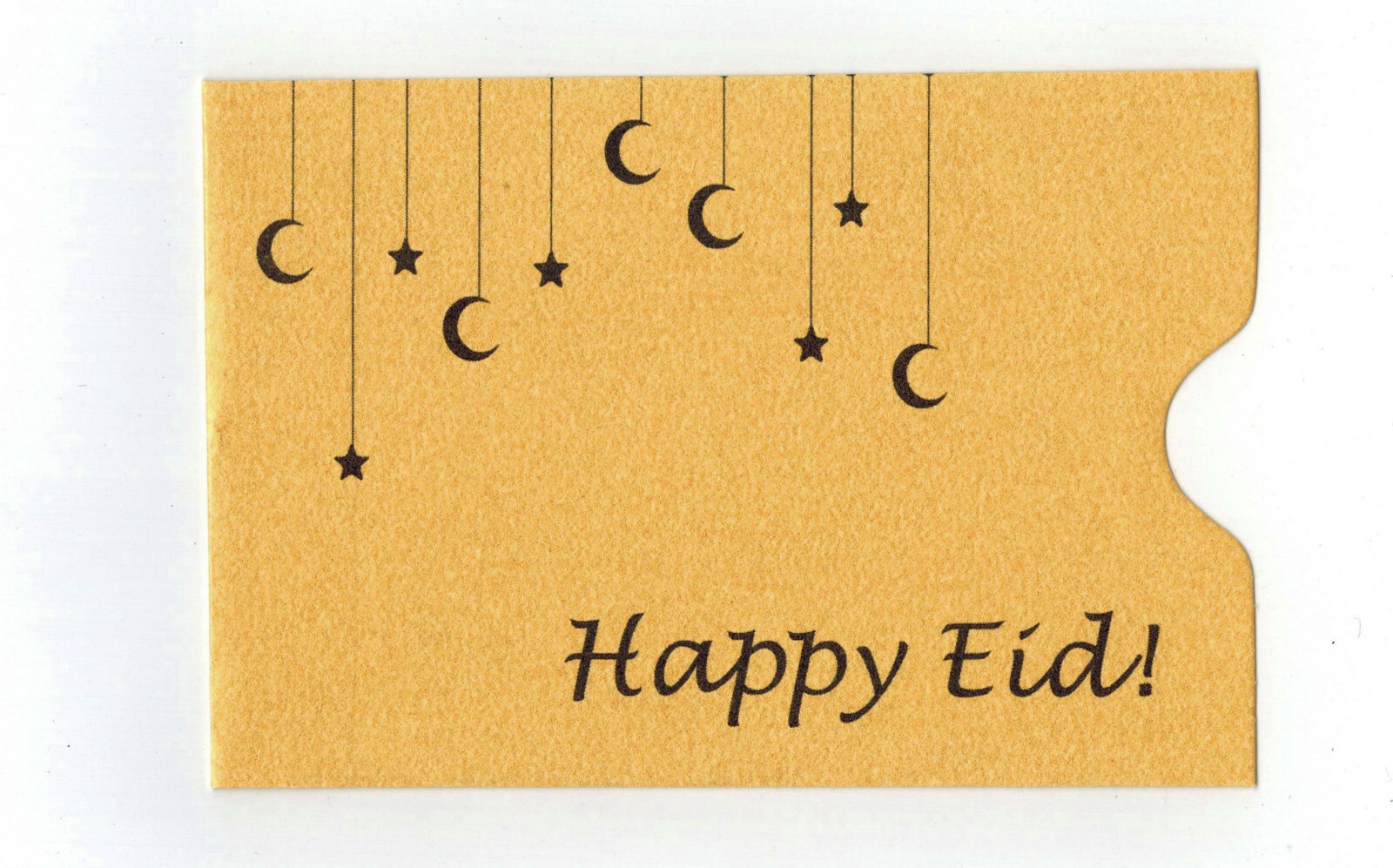 Happy Eid Golden Gift Card Sleeve Holder (2.4 x 3.5 inches,10 pack)