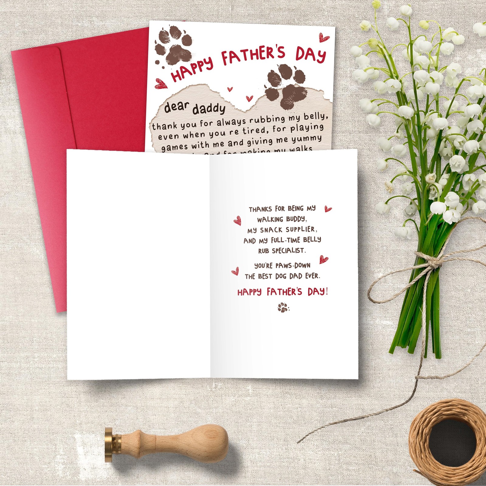 Cheeklee Father’s Day Card for Dog Dad, 8.1 x 5.3 inches, Happy Father’s
