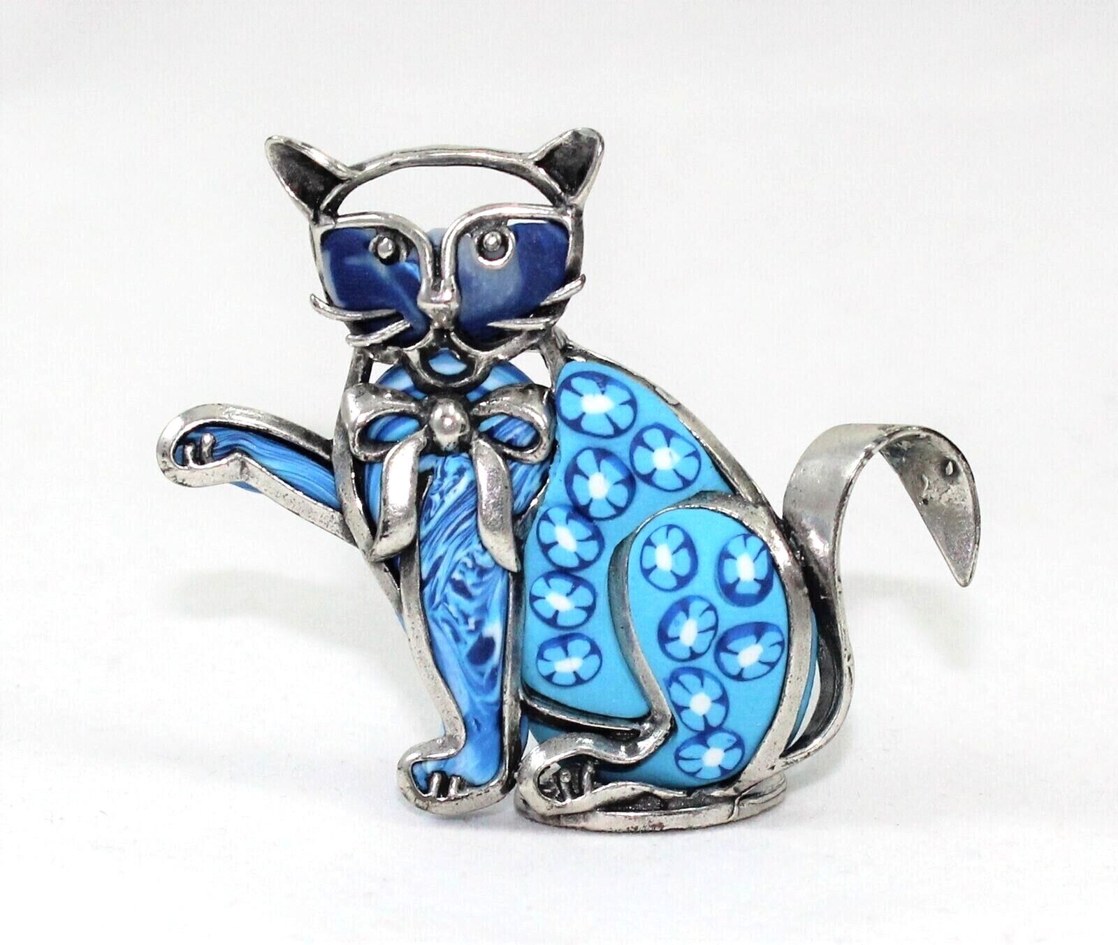9 Baby Favors Birth Baptism Parties Kitten Elephant Blue In Silver