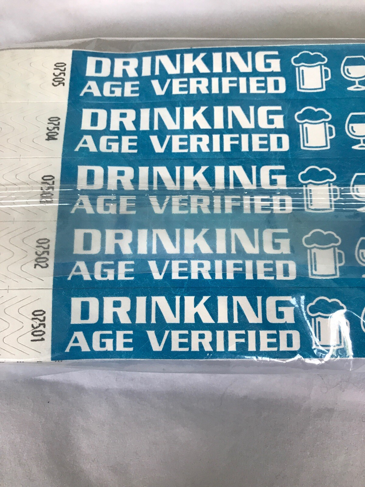 NEW Blue Drinking Age +21 Event Wristbands 500 Count Secure Waterproof