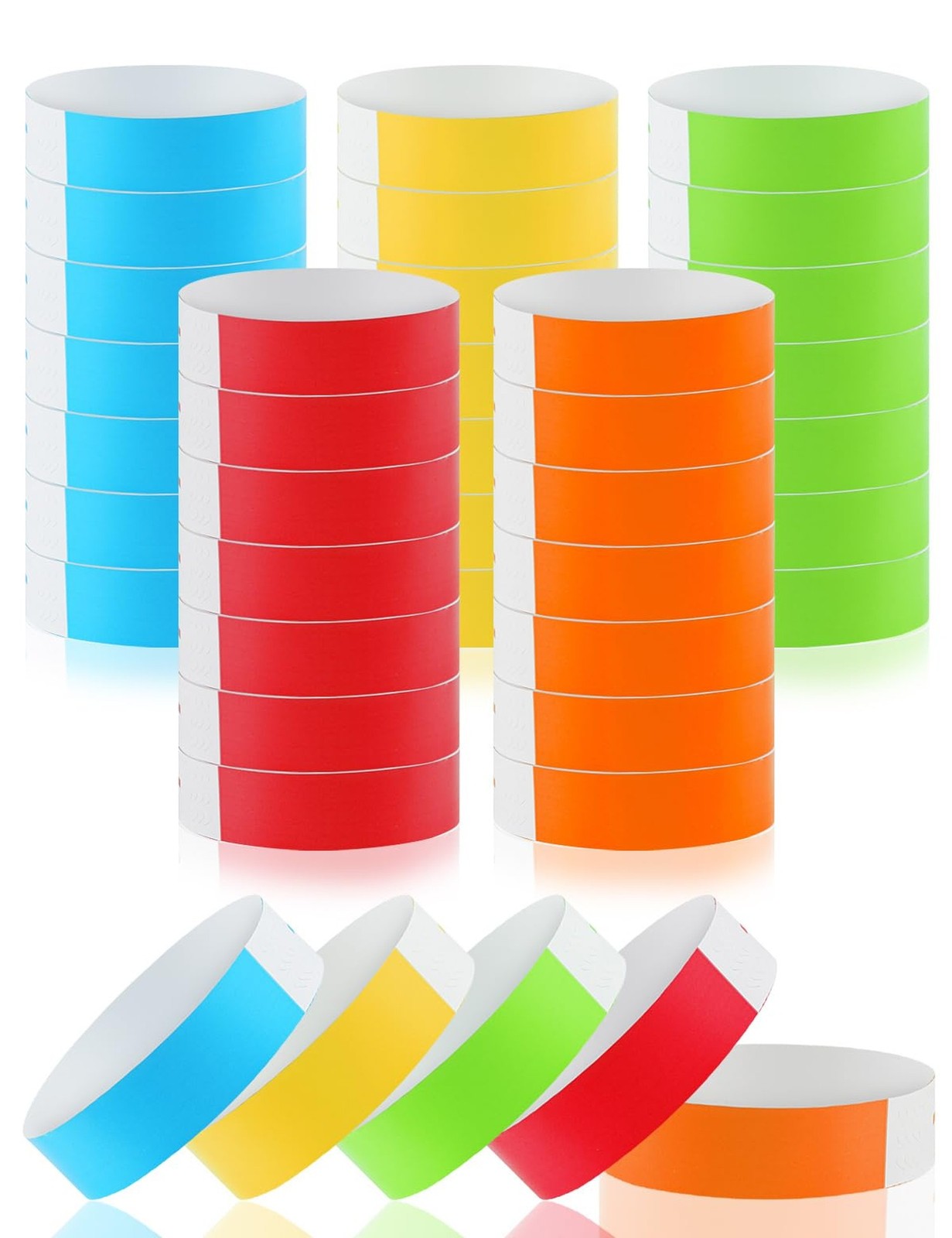 500 Pcs Wrist Bands Paper Wristbands for Events Adhesive Colored VIP Bracelets